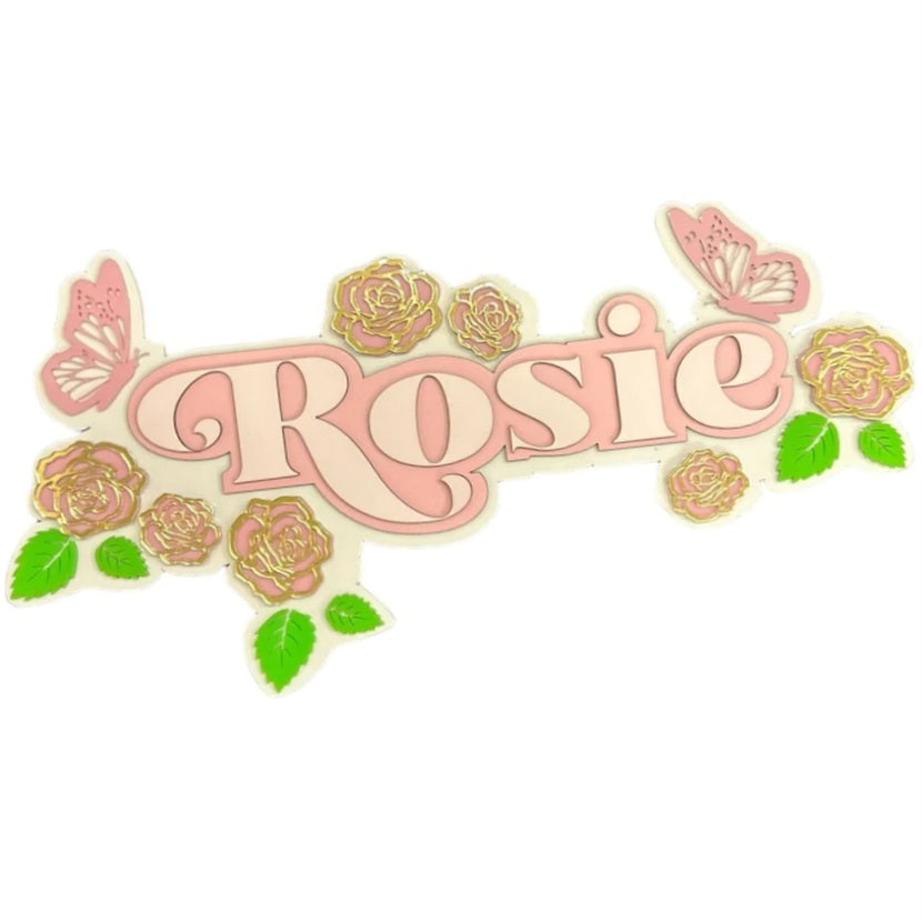 Rose Oasis - 3 Layer Name Plaque