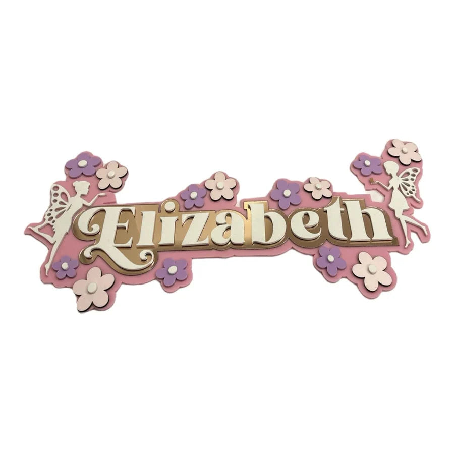 Fairyland Floral - 3 Layer Name Plaque