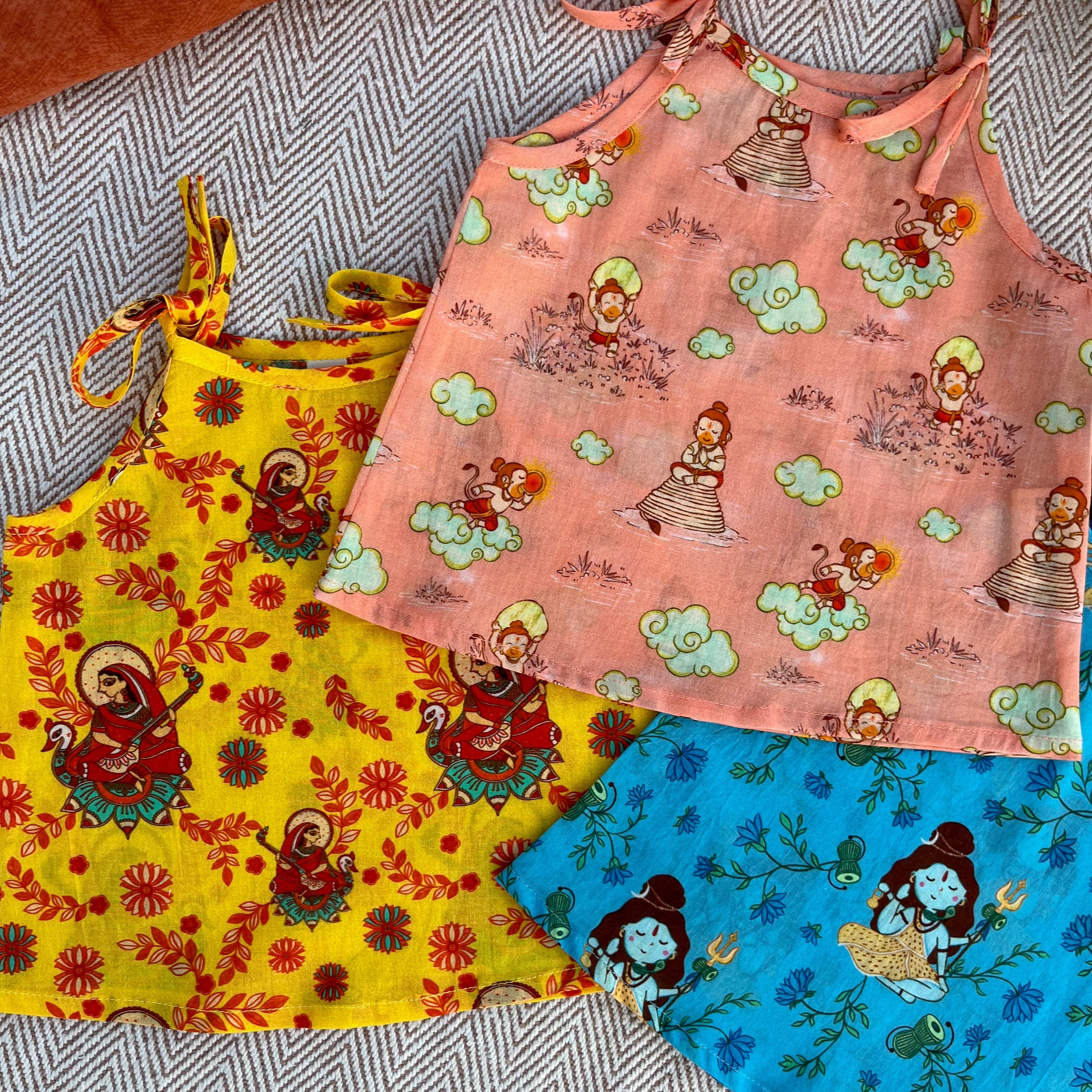 Organic Cotton Set of 3 Printed Unisex Jhablas- Divine Set