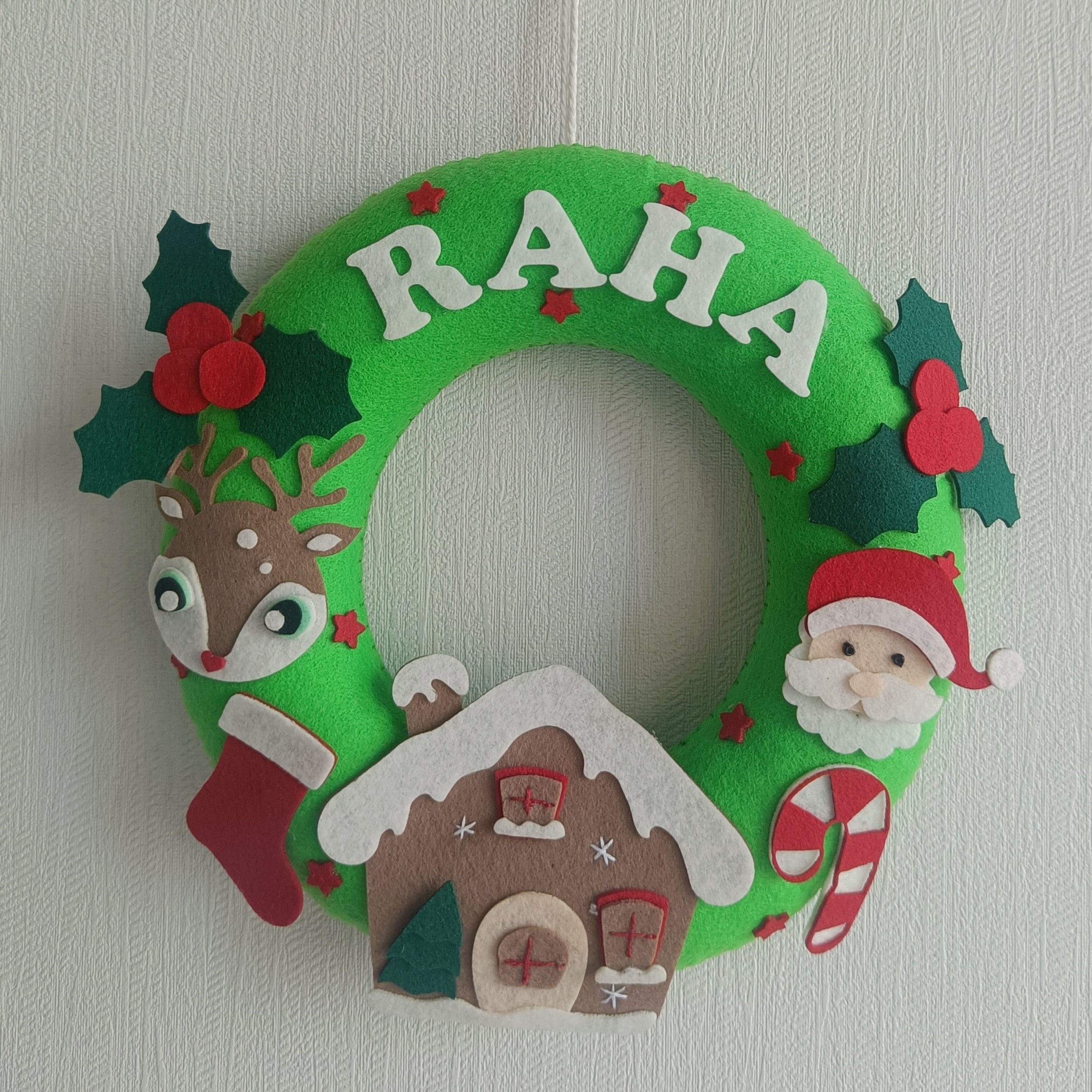House of Holiday Cheer Wreath Name Hanging