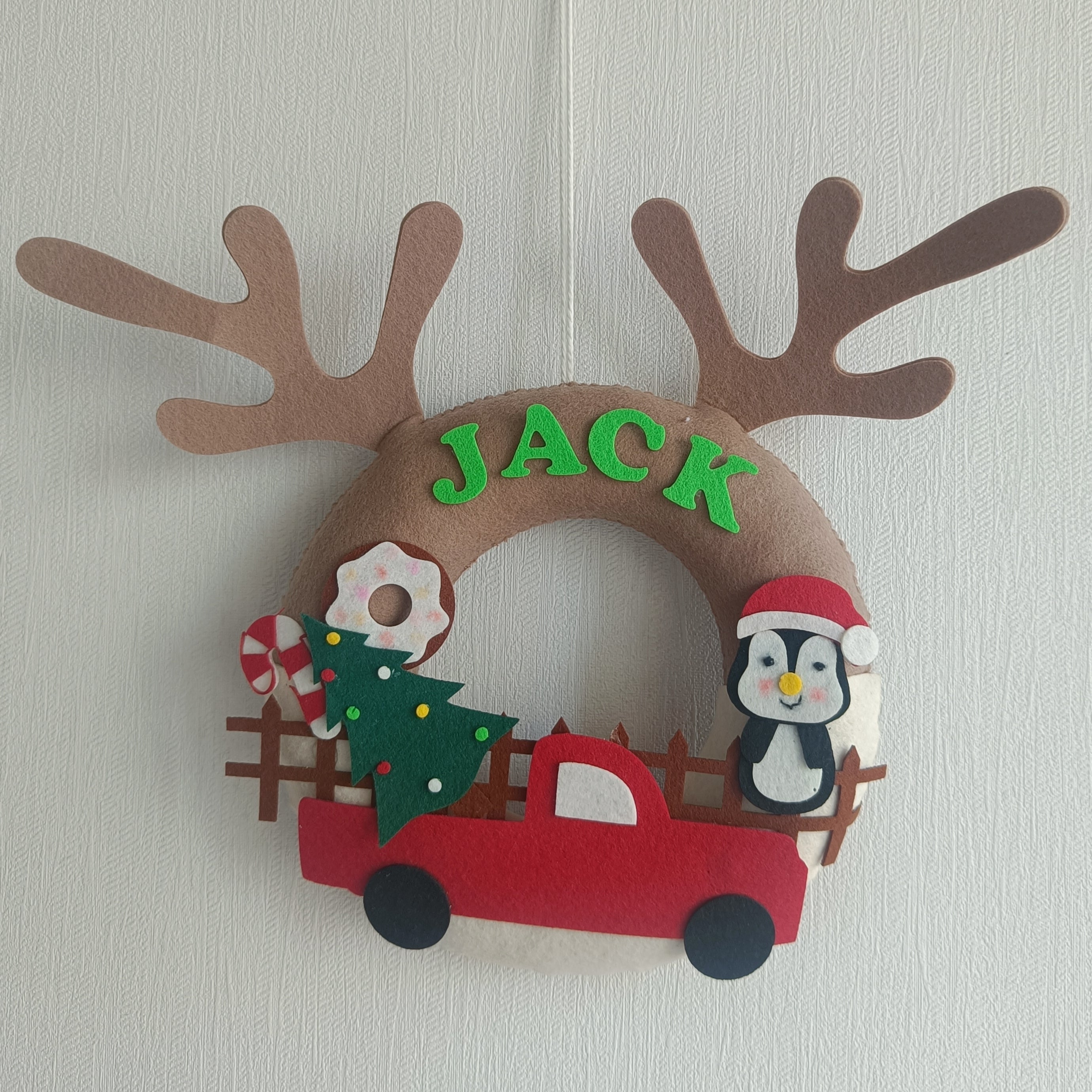 Magic of Christmas Wreath Name Hanging