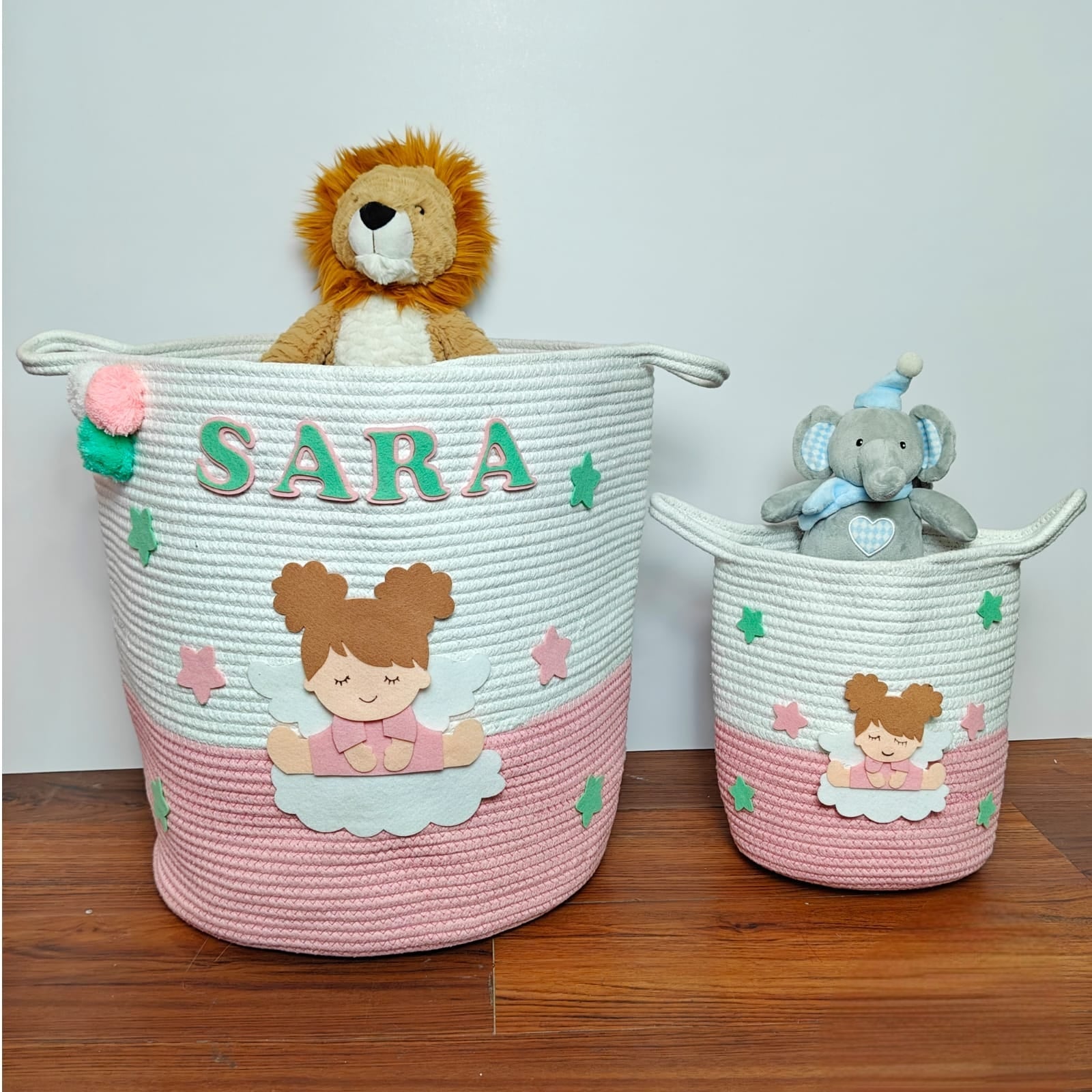 Jute Cotton Storage Basket - Angel’s Cloud Haven