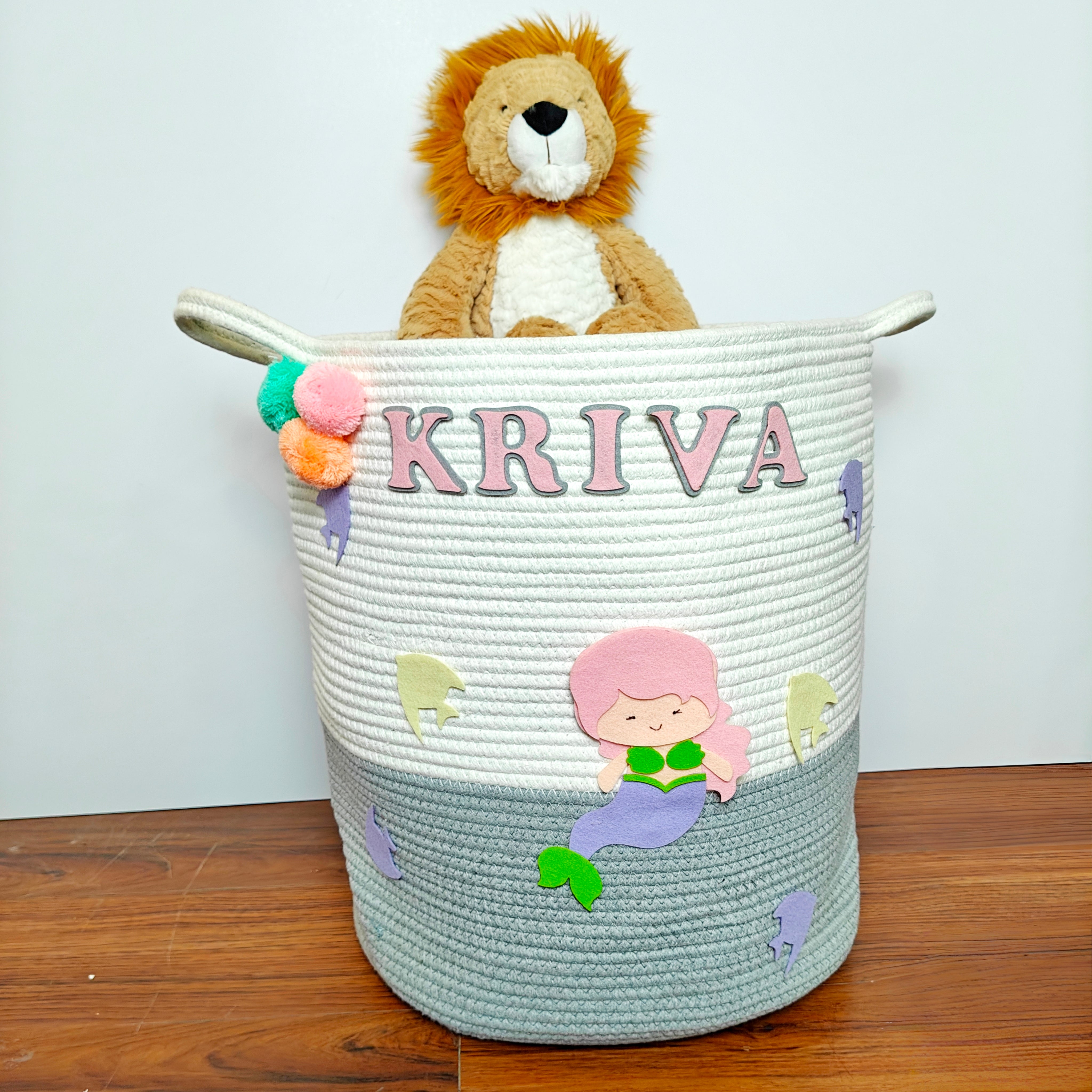 Jute Cotton Storage Basket - Mystical Ocean Friends
