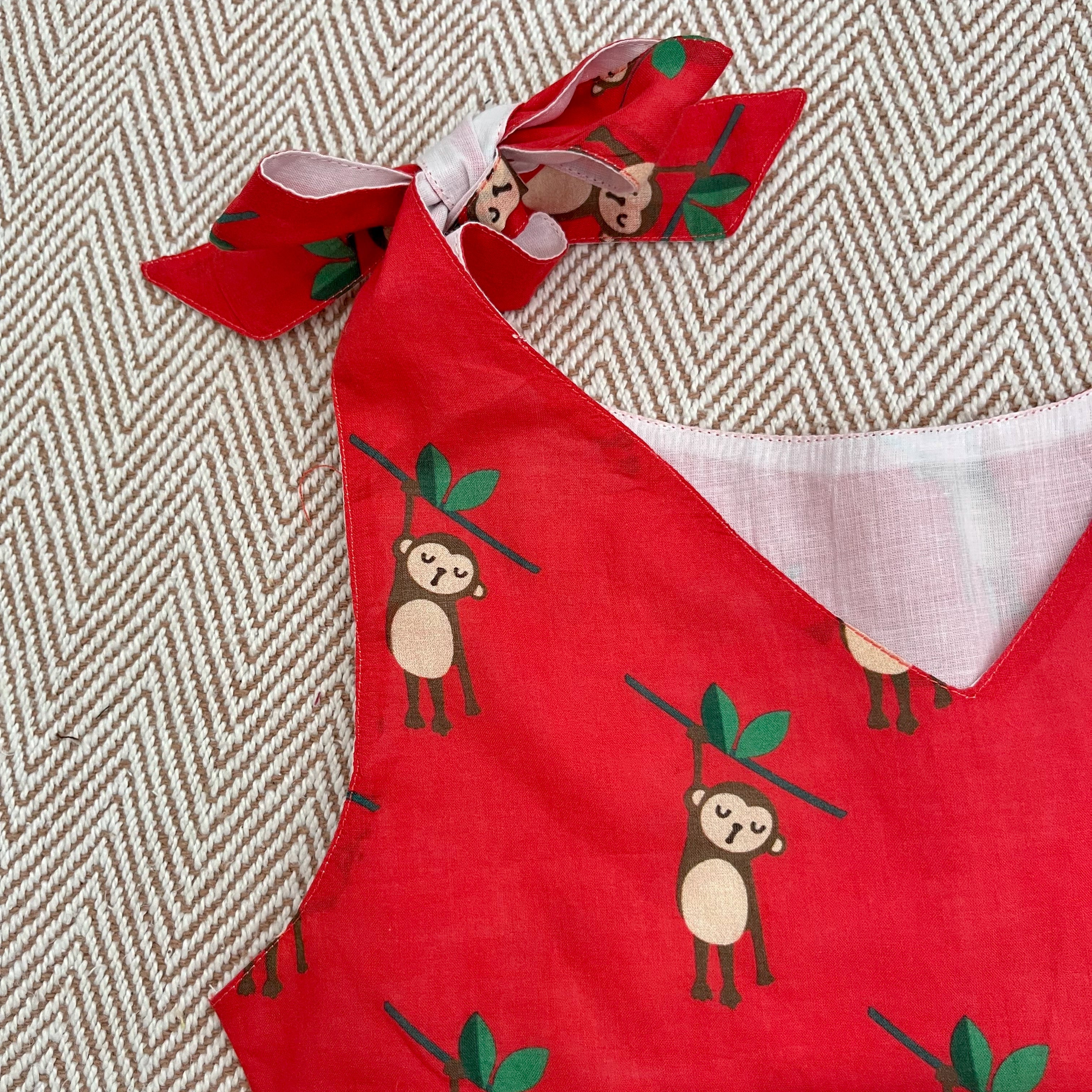 Organic Cotton Frock - Infants and Toddlers - Monkey Print