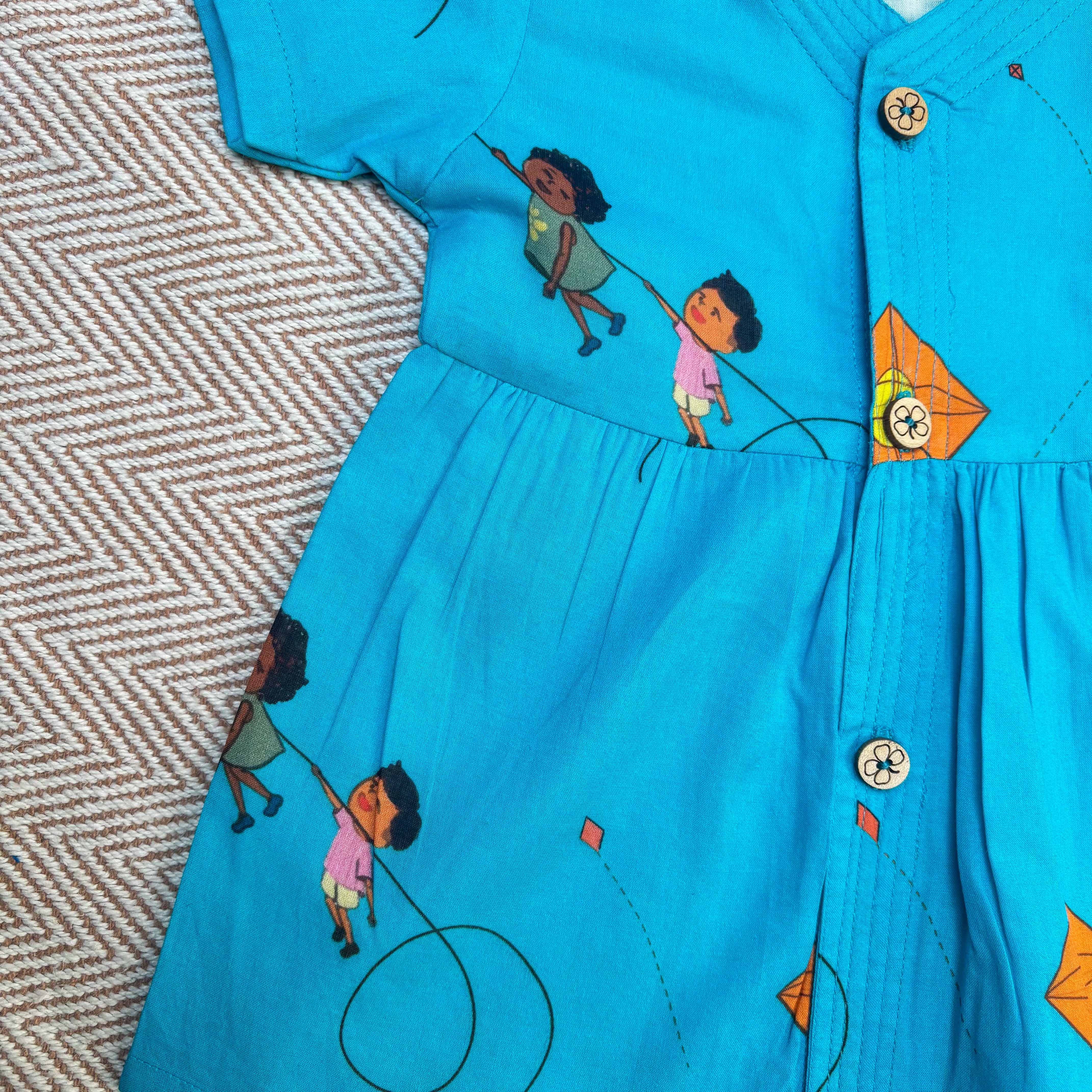 Kite Print - Organic Cotton Frock for Infants and Toddlers