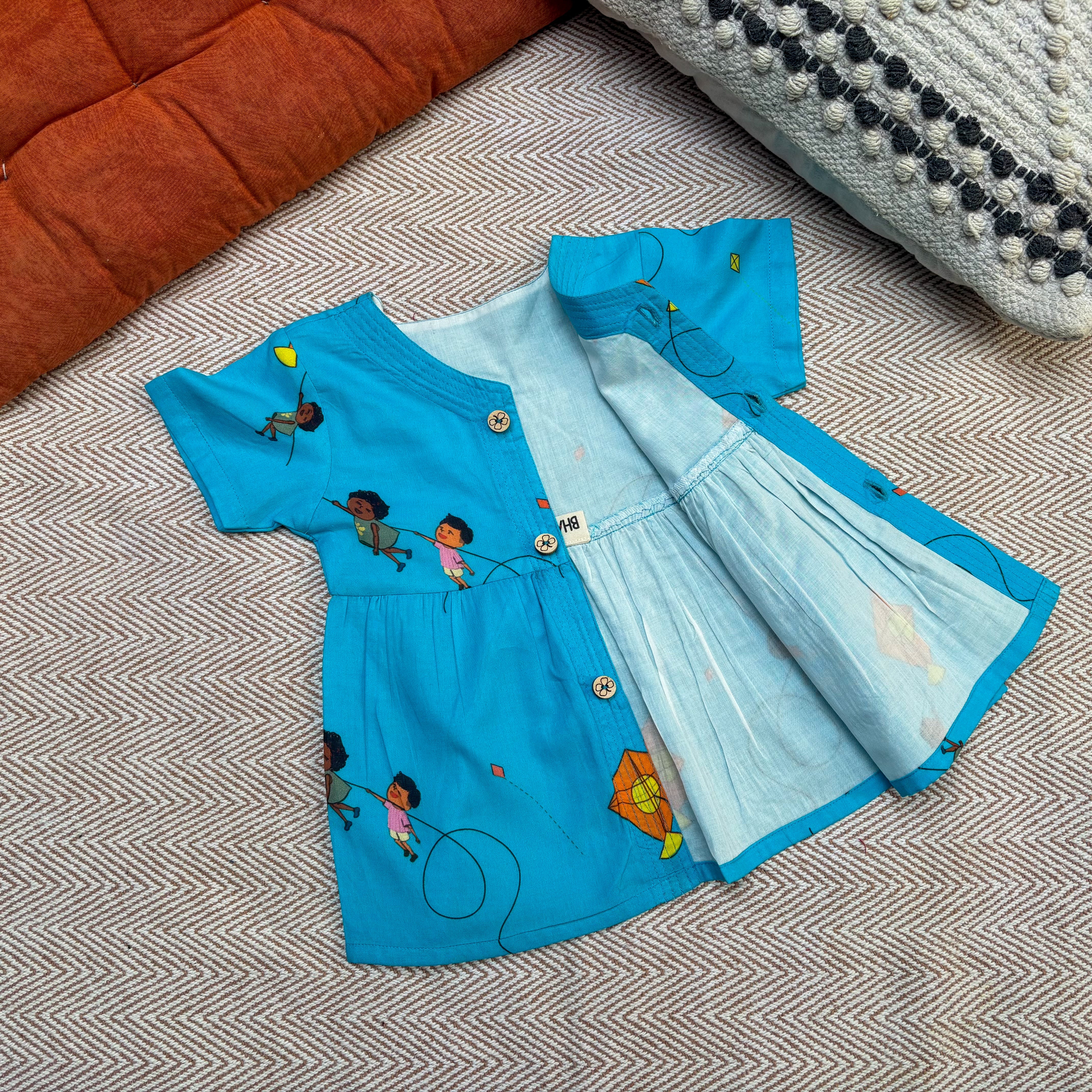 Kite Print - Organic Cotton Frock for Infants and Toddlers