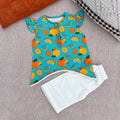 Organic Cotton 'Dancing Oranges' Kurta Set for Girls