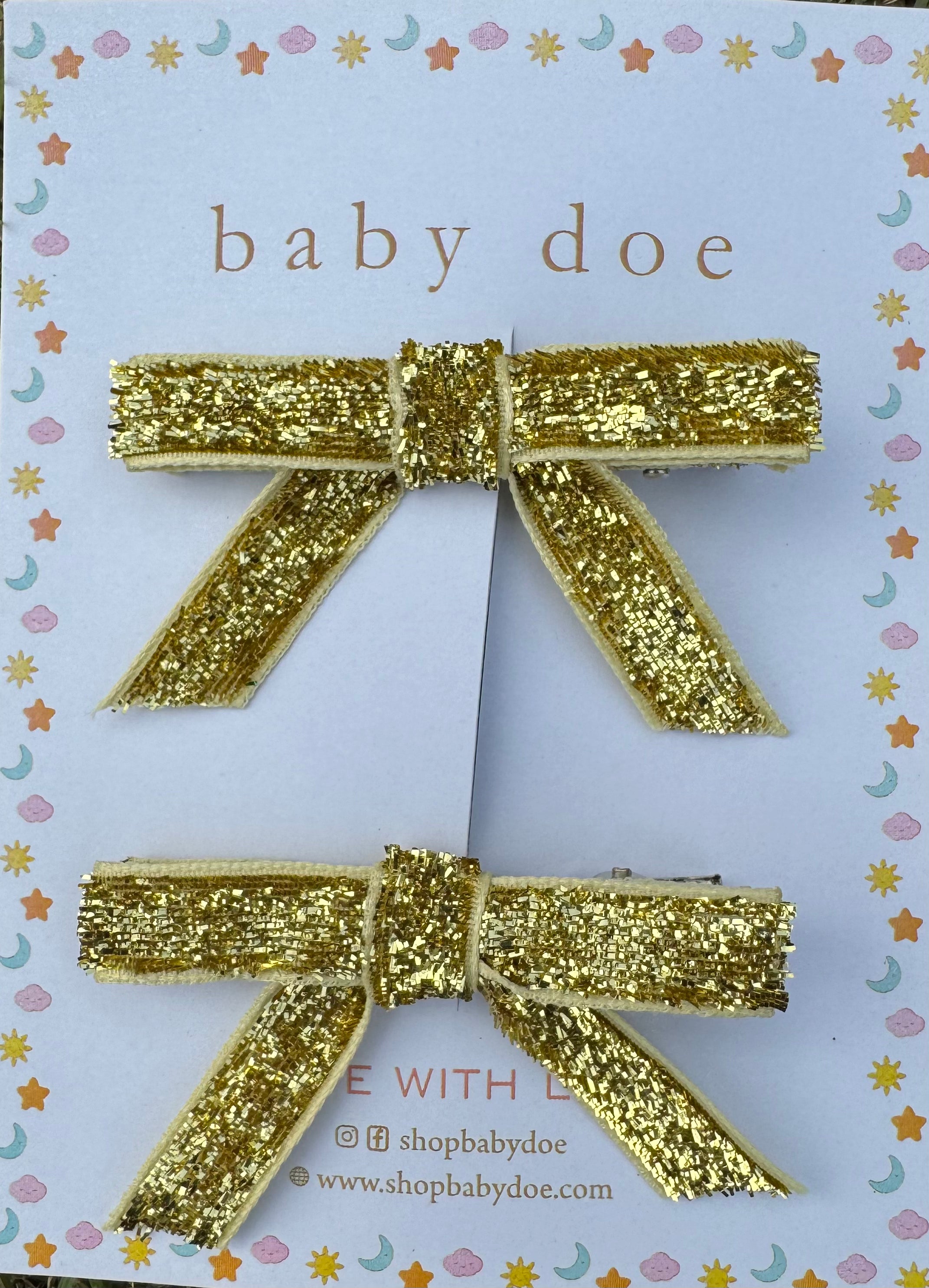 Gold Glitter Bows