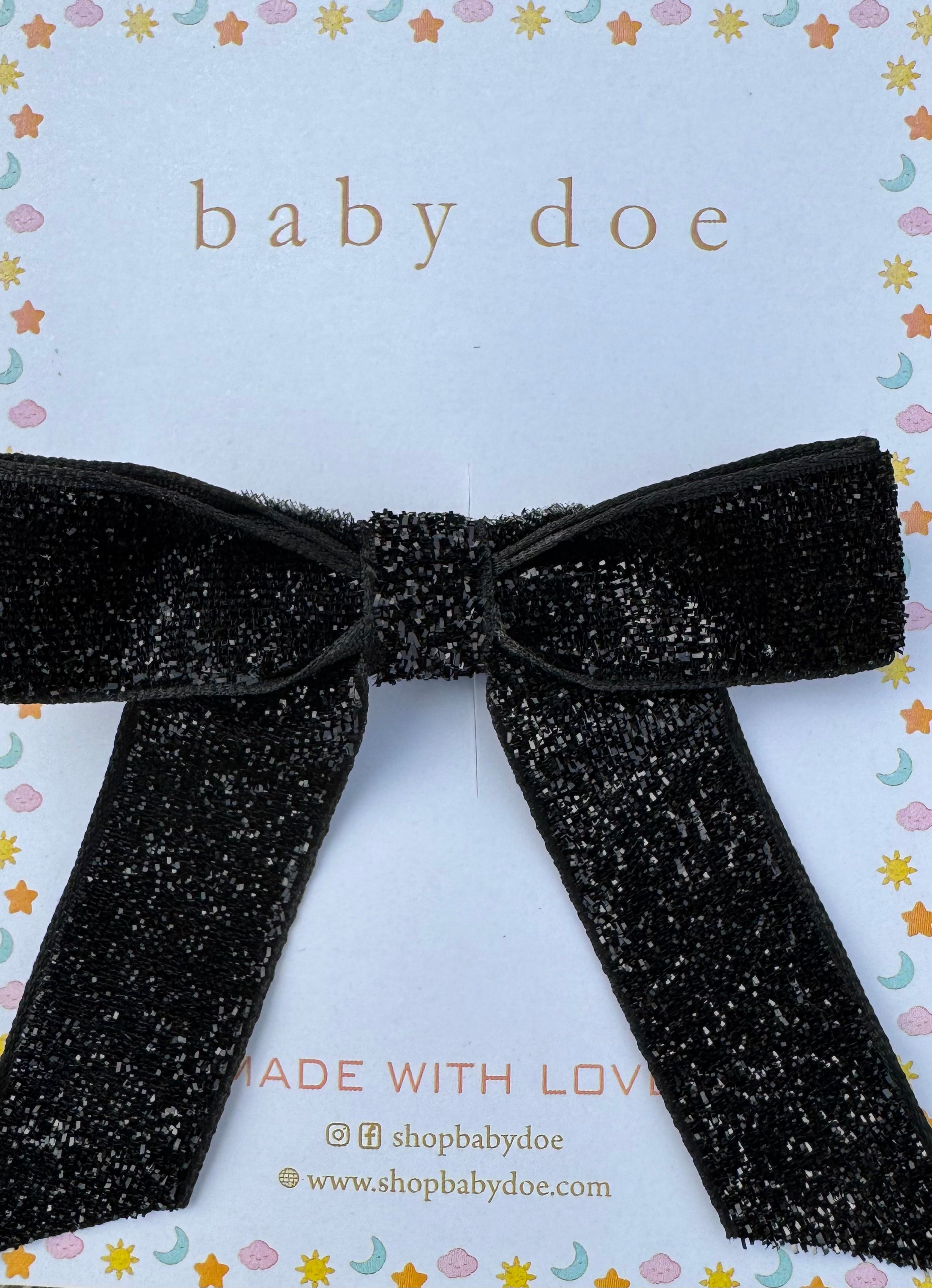 Black Glitter Bow