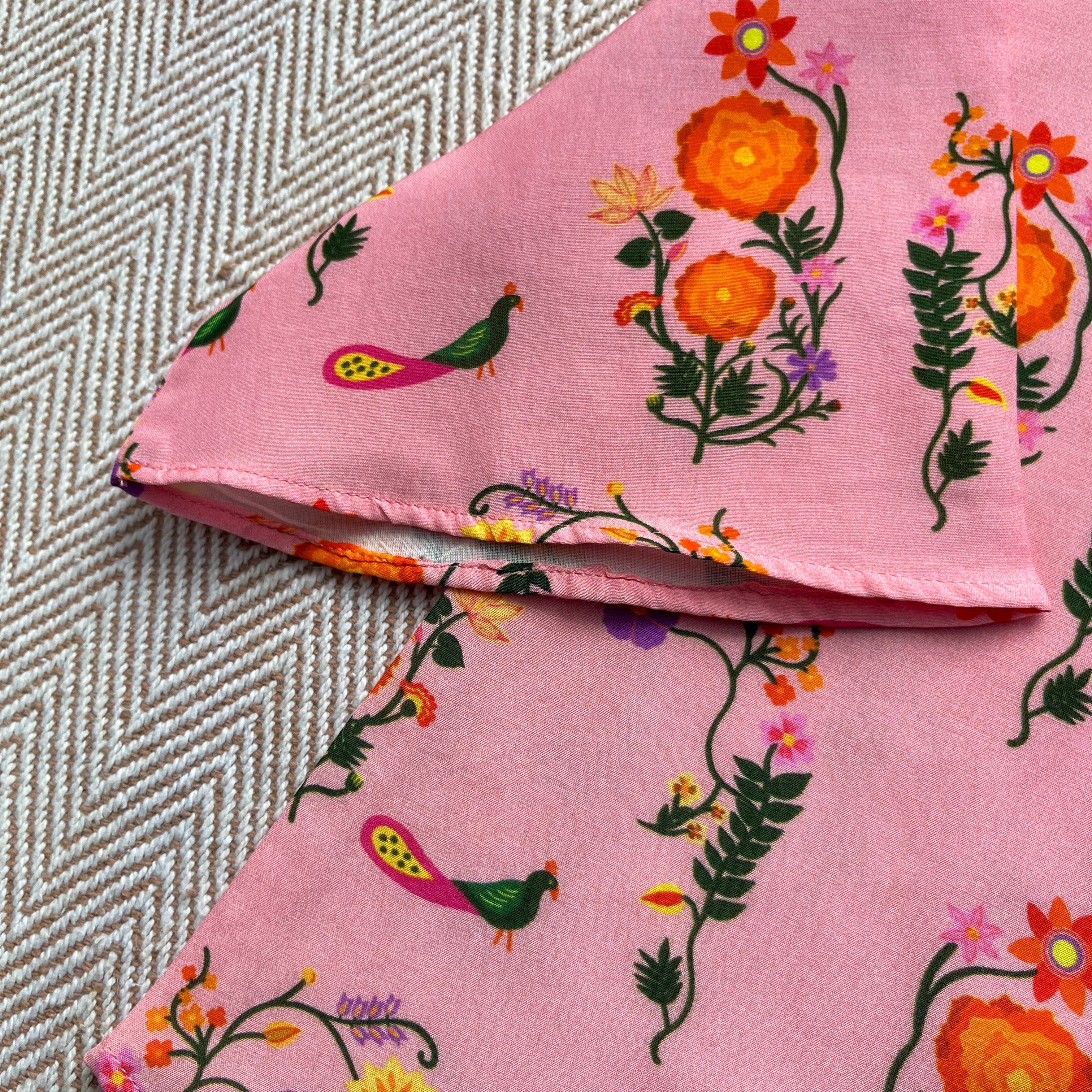 Chanderi 'The Pink City's Peacock' Kurta Set for Girls