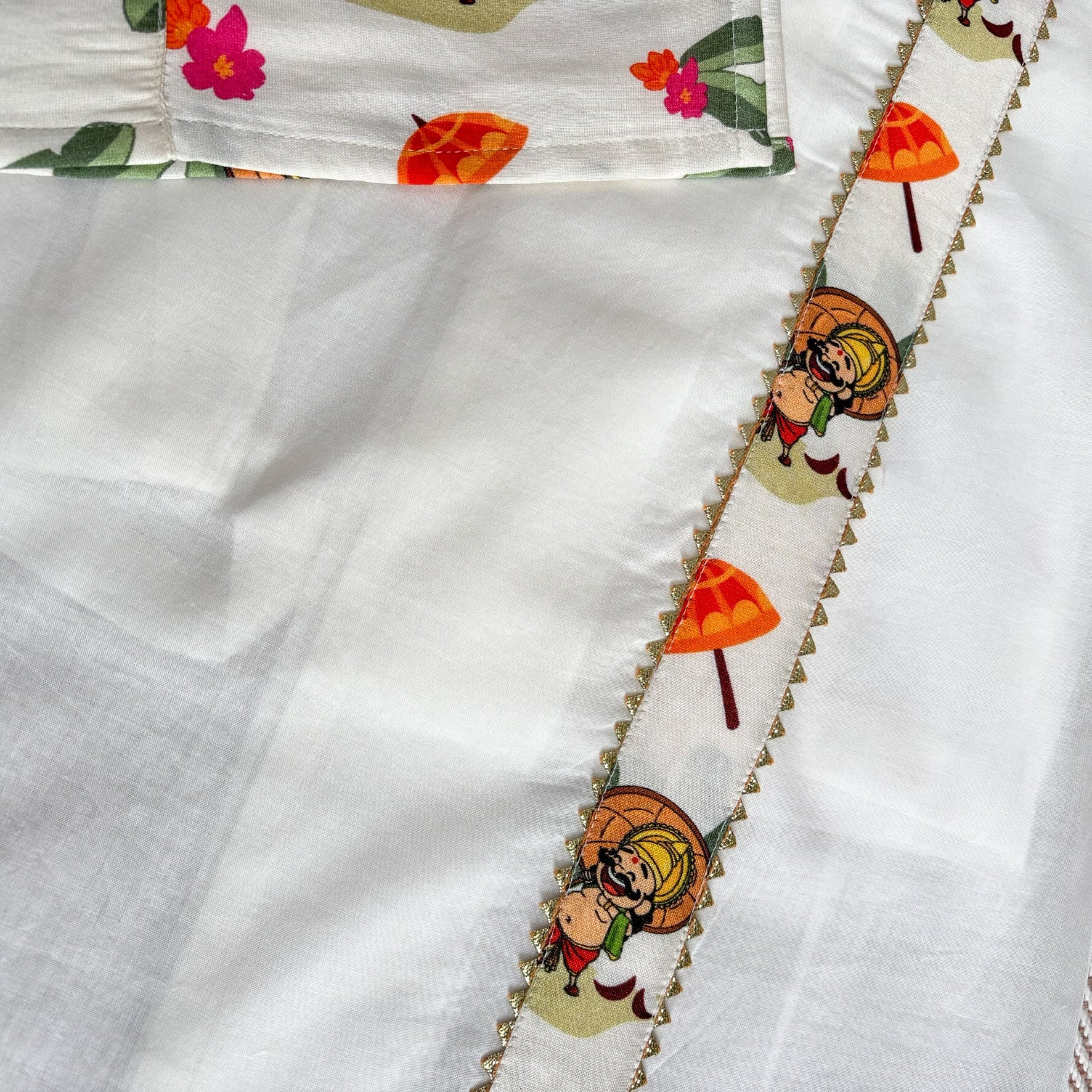 Mul Chanderi "Mahabali Print" kurta with Munddu