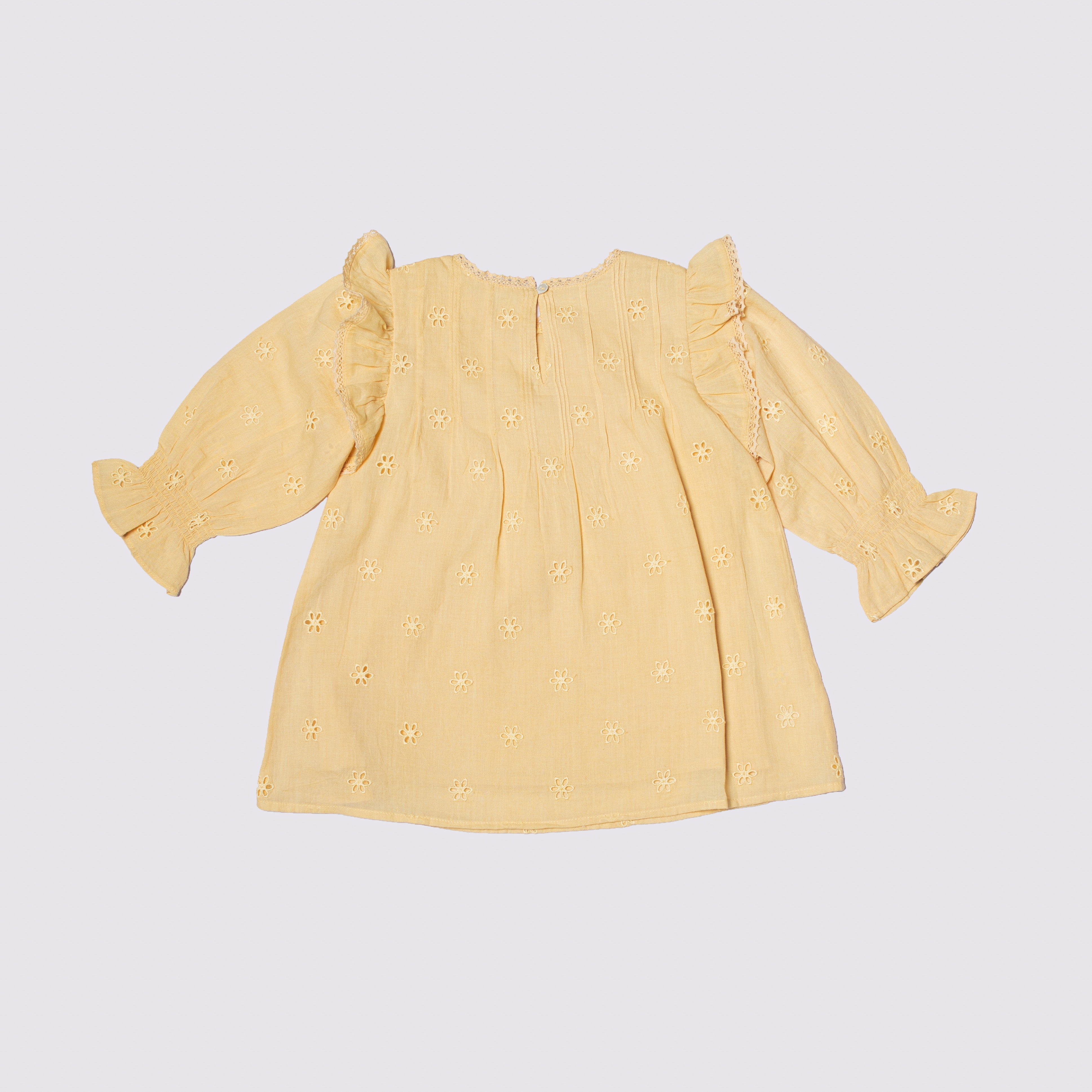 Embroidered Shift - Yellow Dress