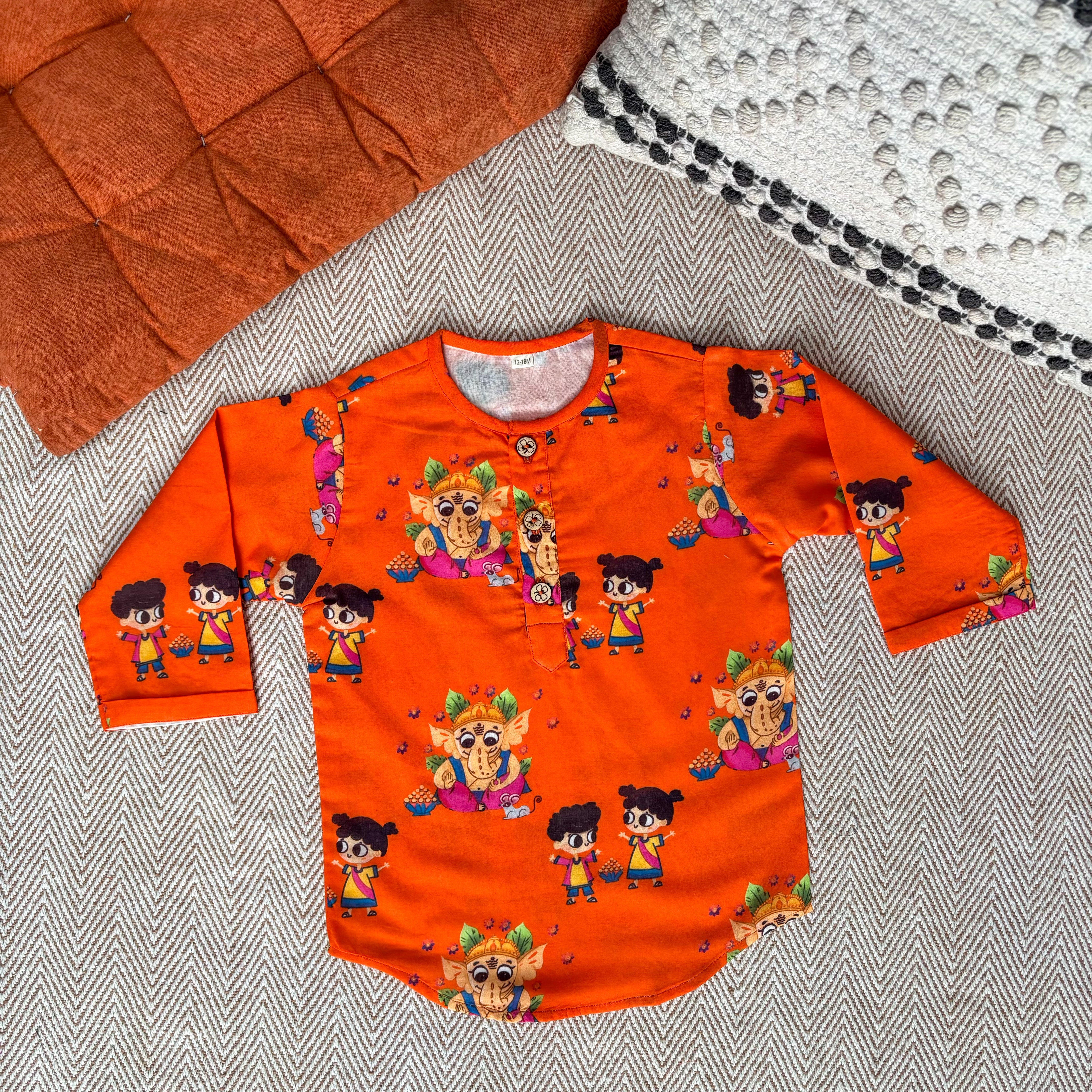 Organic Cotton Unisex 'My Friend Ganesha'  Kurta