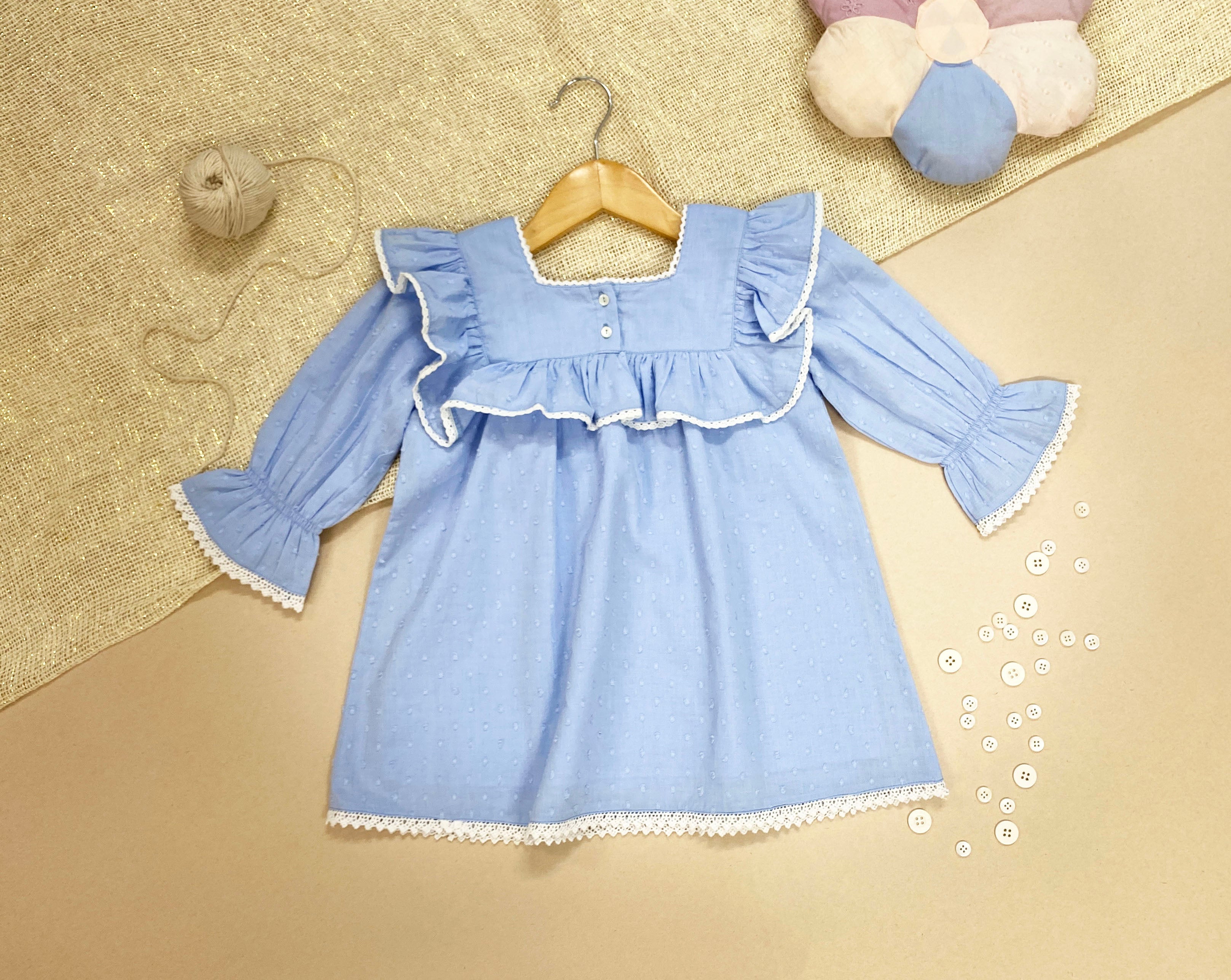 Square Neck - Baby Blue Dress