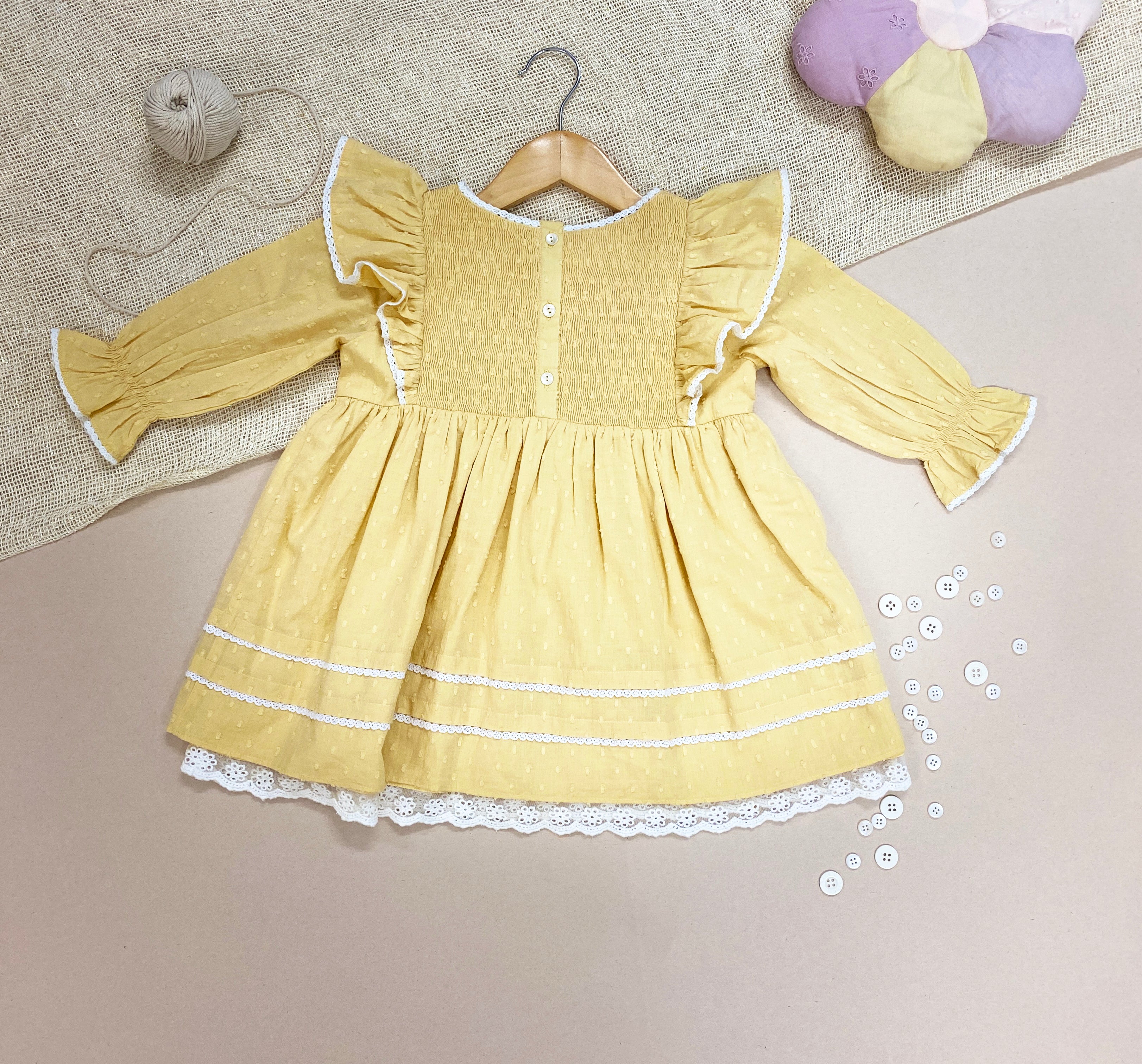 Petit Smocking Ruffle - Yellow Dress