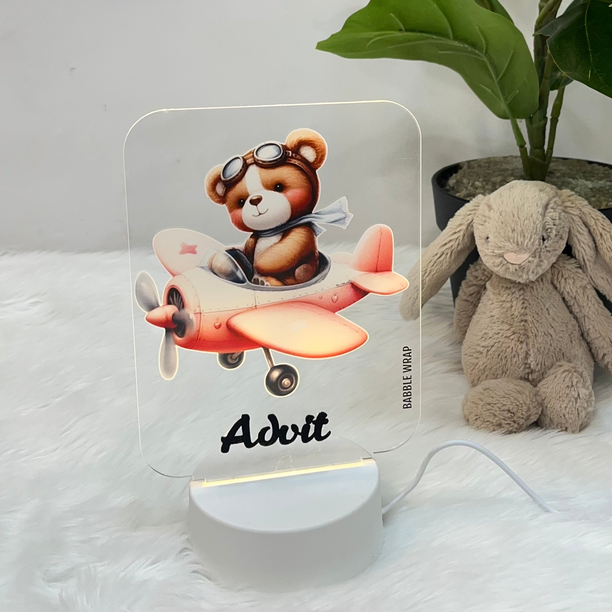 Teddy’s Sky Adventure - Acrylic LED Night Lamp