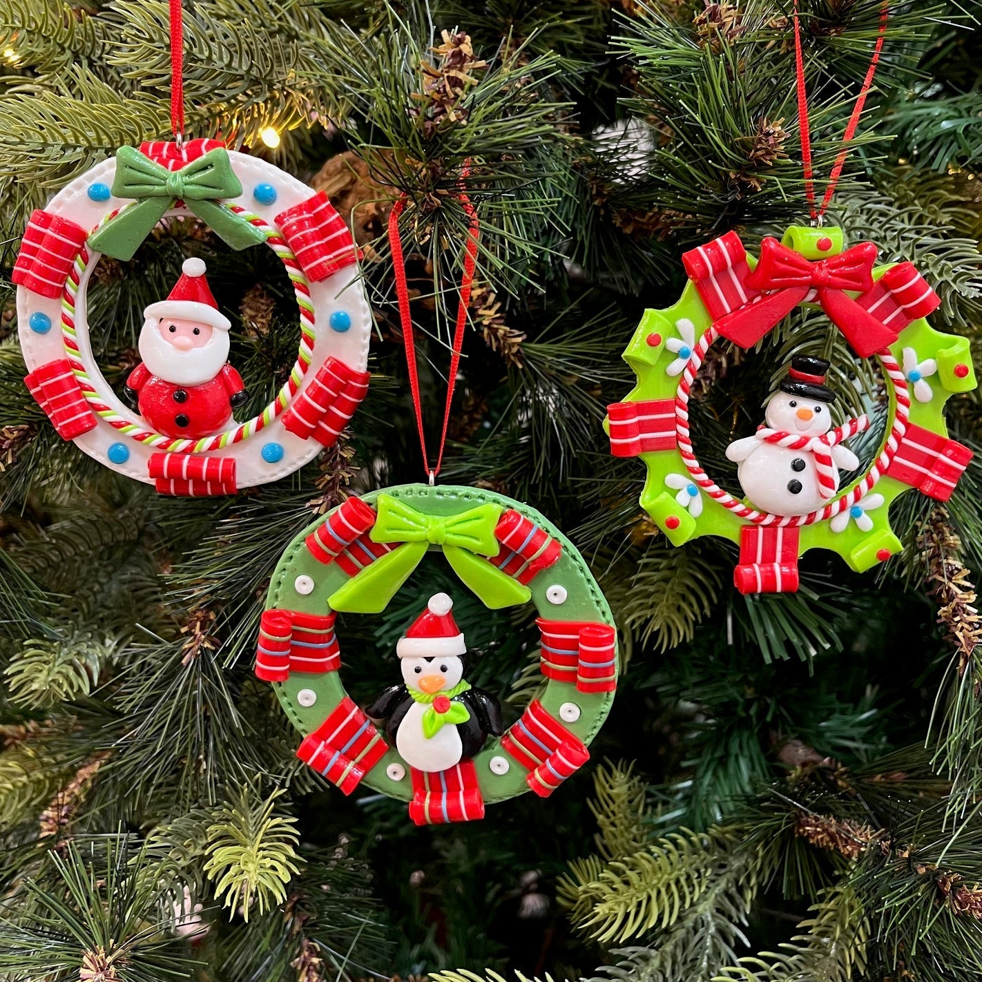 Wreath Ornaments - Set of 3