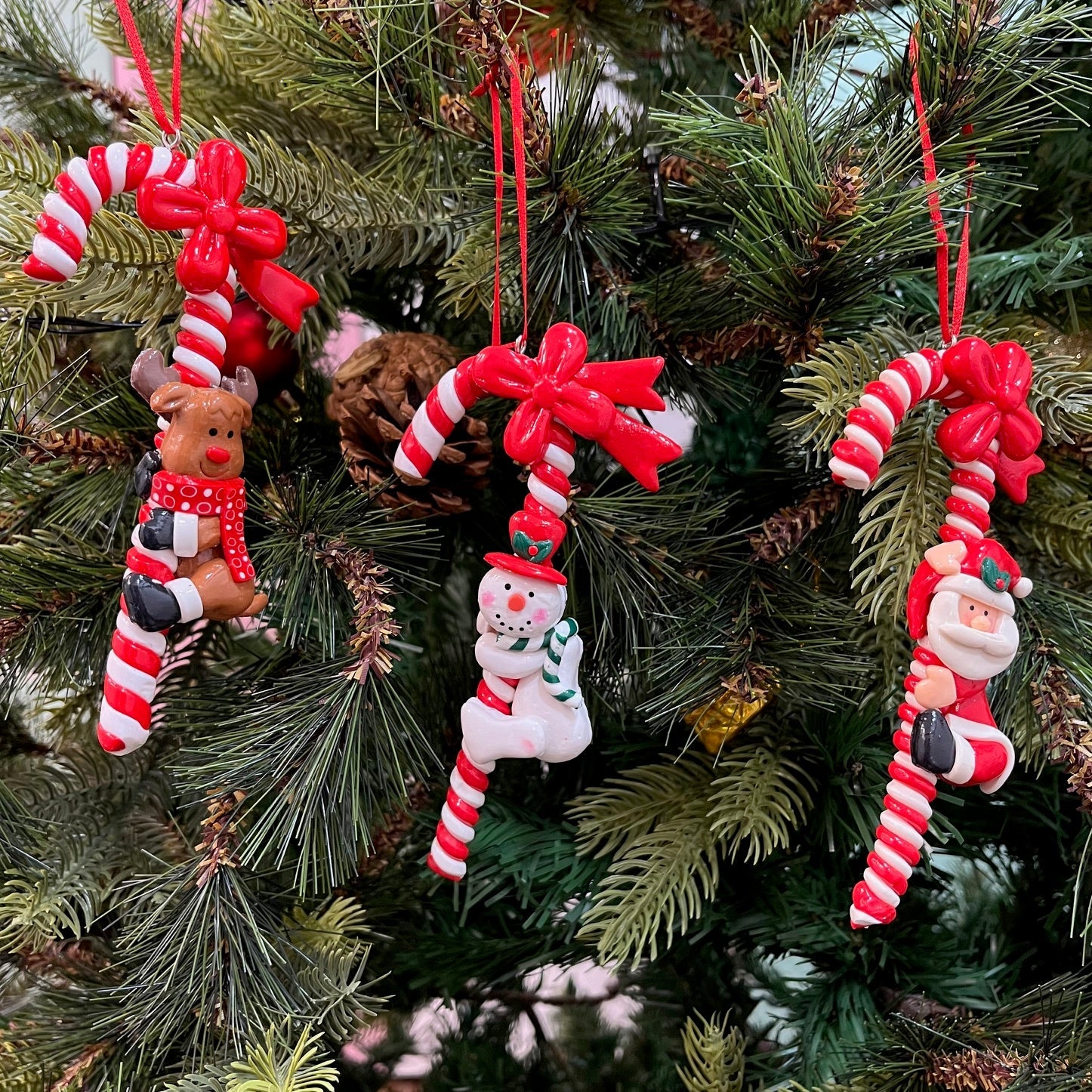 Candy Cane Ornaments - Set of 3