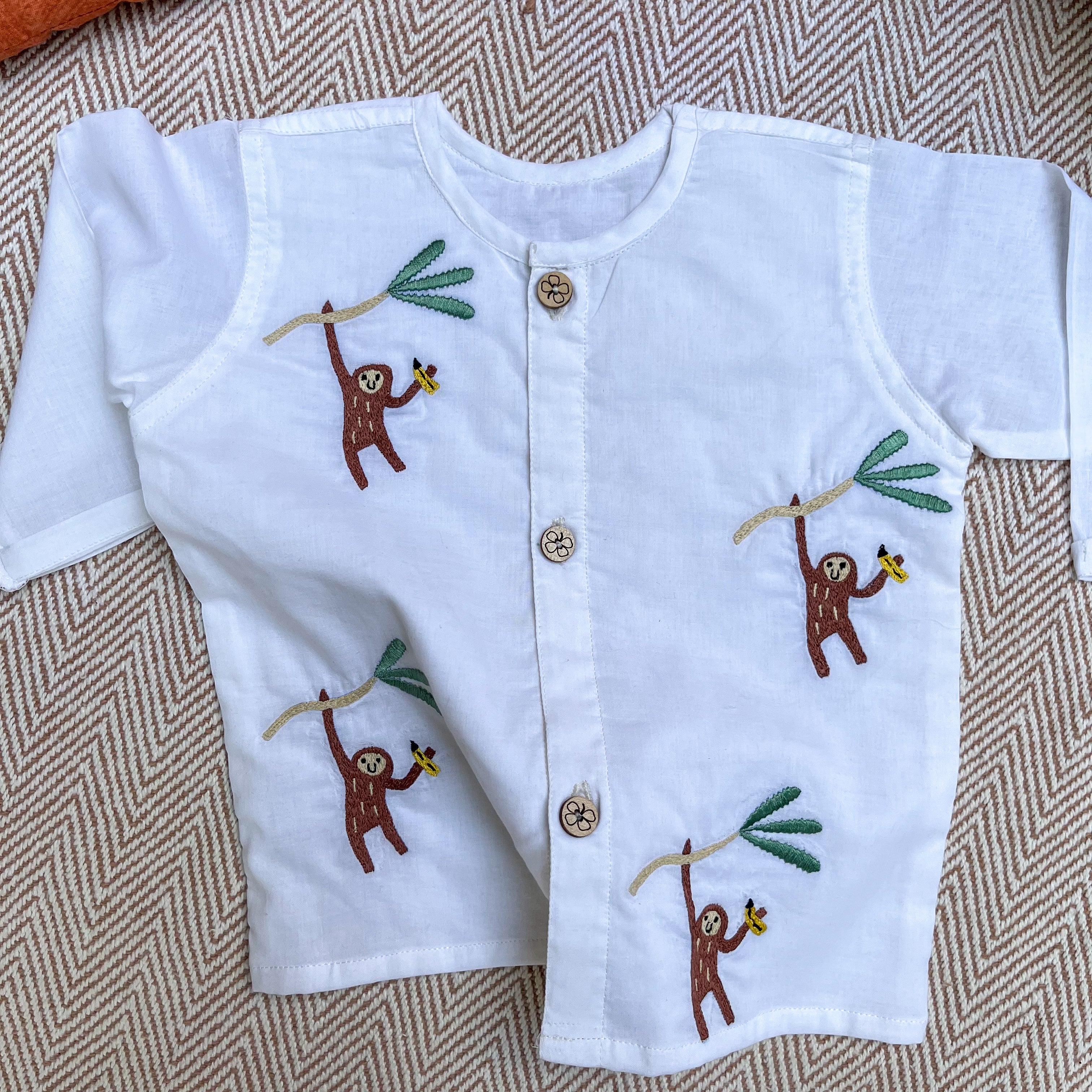 Monkey - Organic Cotton Full Sleeves Jhabla