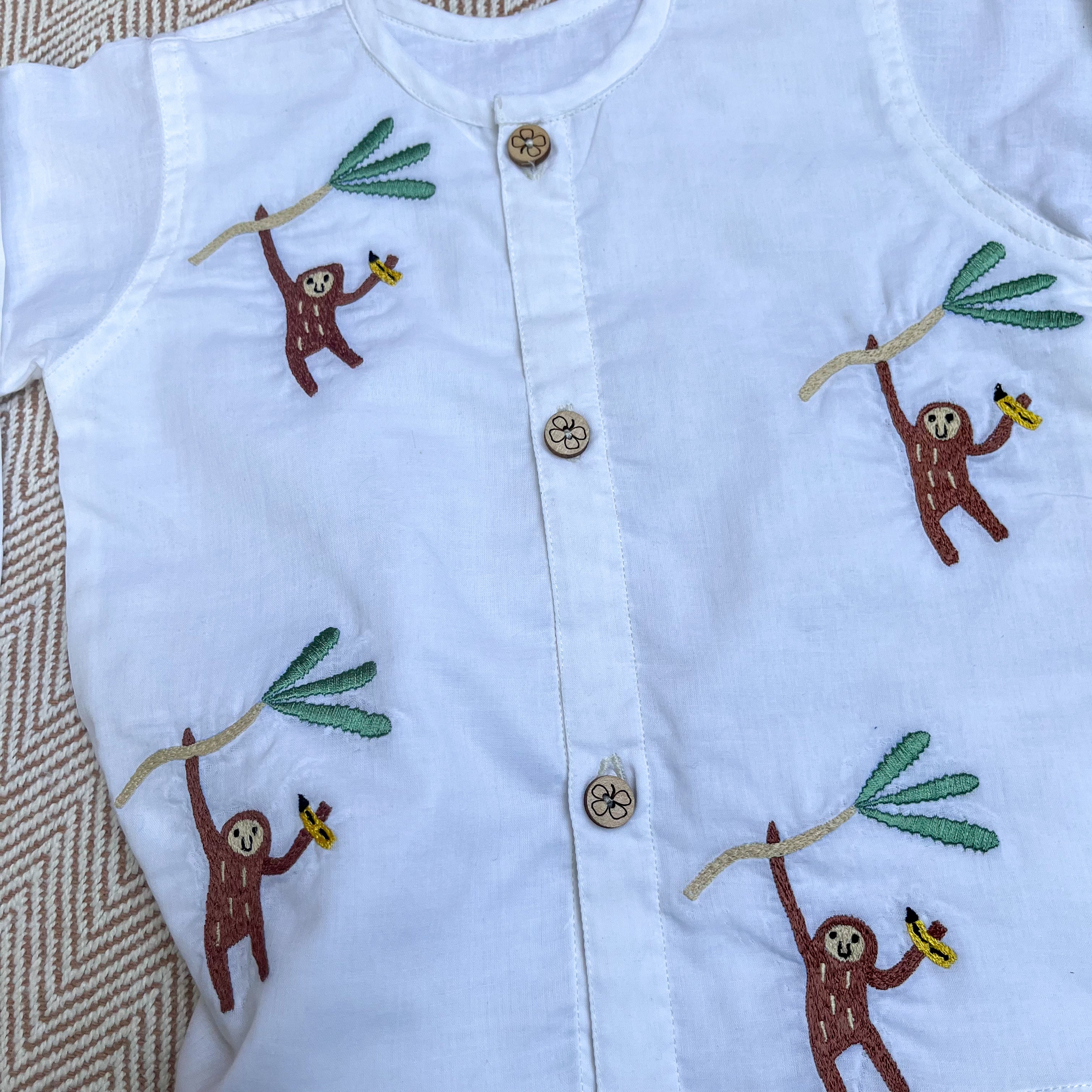 Monkey - Organic Cotton Full Sleeves Jhabla