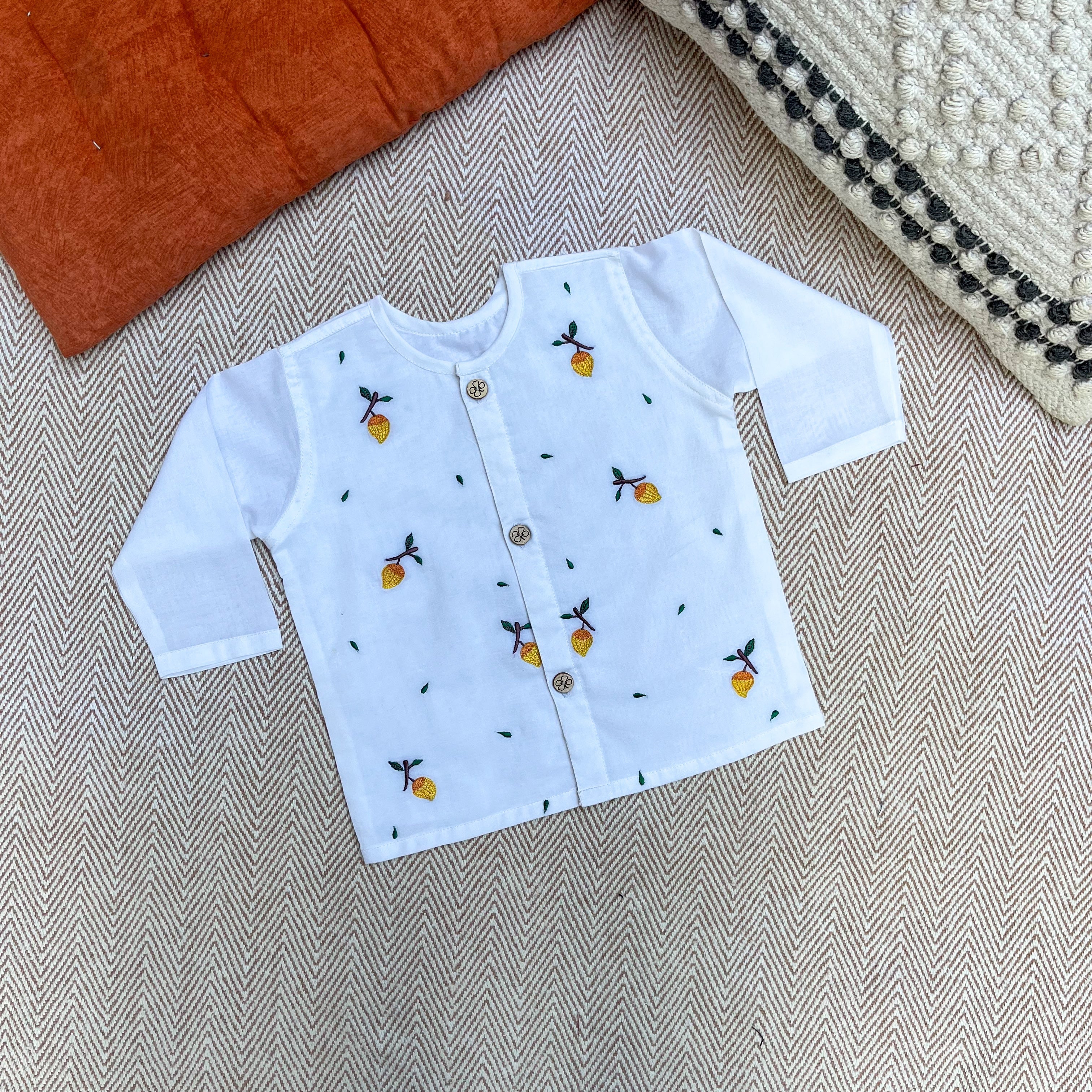 Mango - Organic Cotton Full Sleeves Jhabla with Two Pyjamas