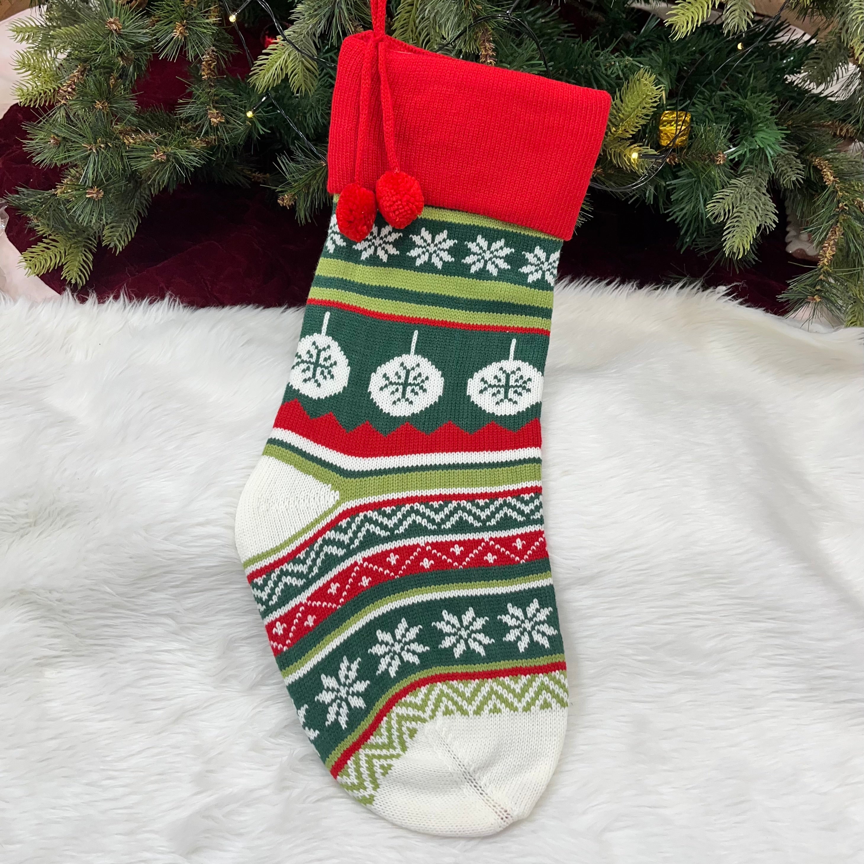 Handwoven Knitted Stocking - Floral Fantasy