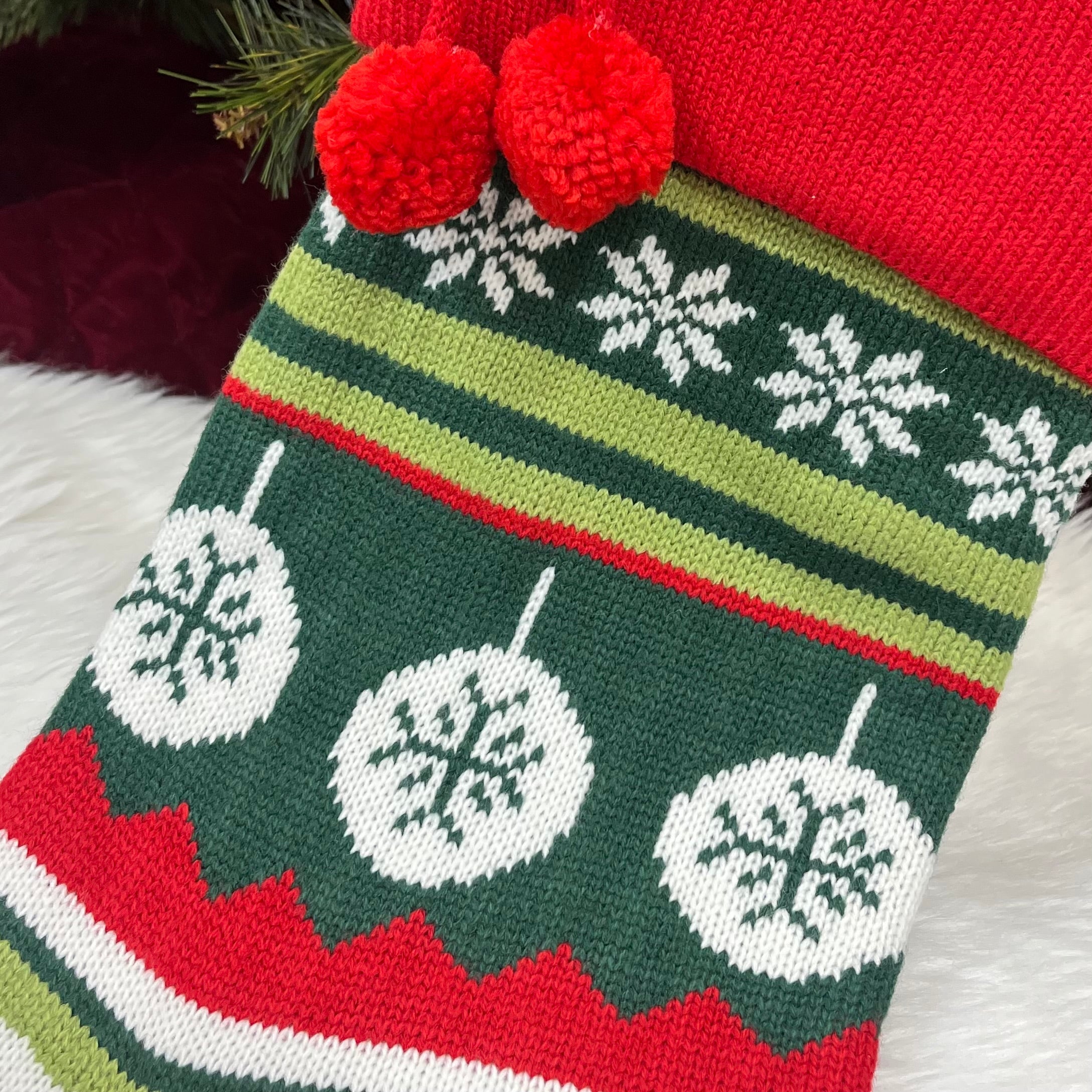 Handwoven Knitted Stocking - Floral Fantasy