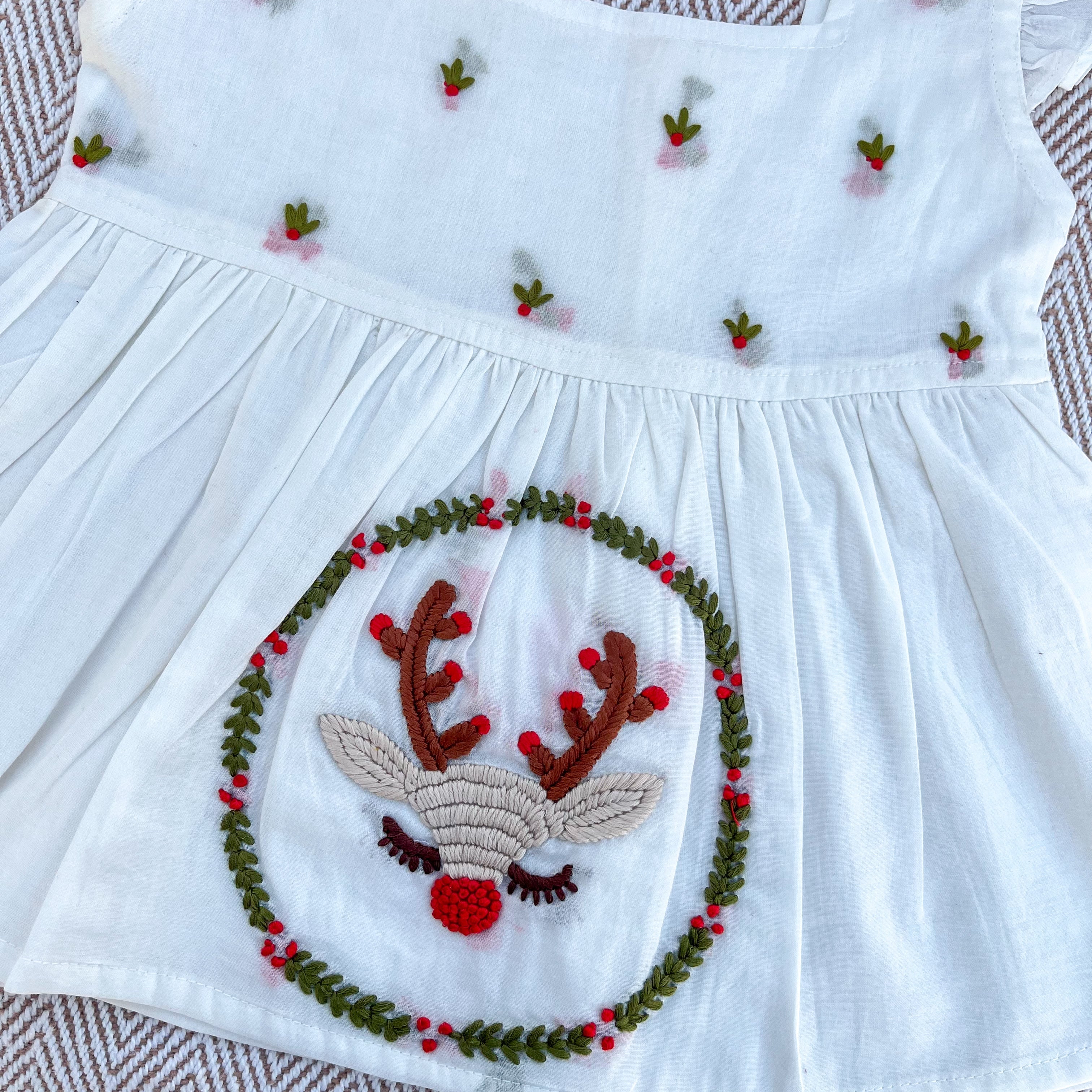 Organic cotton Embroidered frock for infants, toddlers and kids- perfect for festive occasions