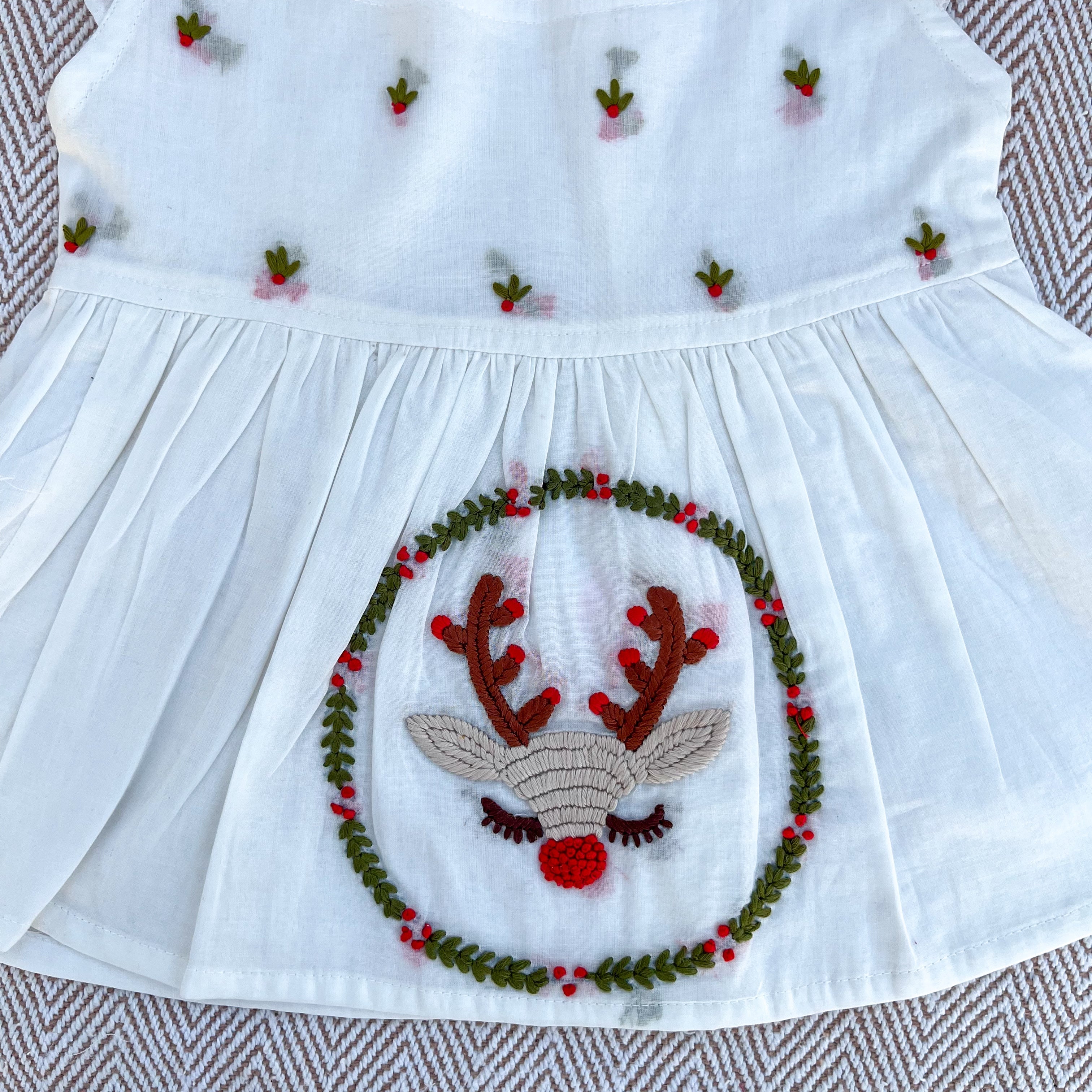 Organic cotton Embroidered frock for infants, toddlers and kids- perfect for festive occasions