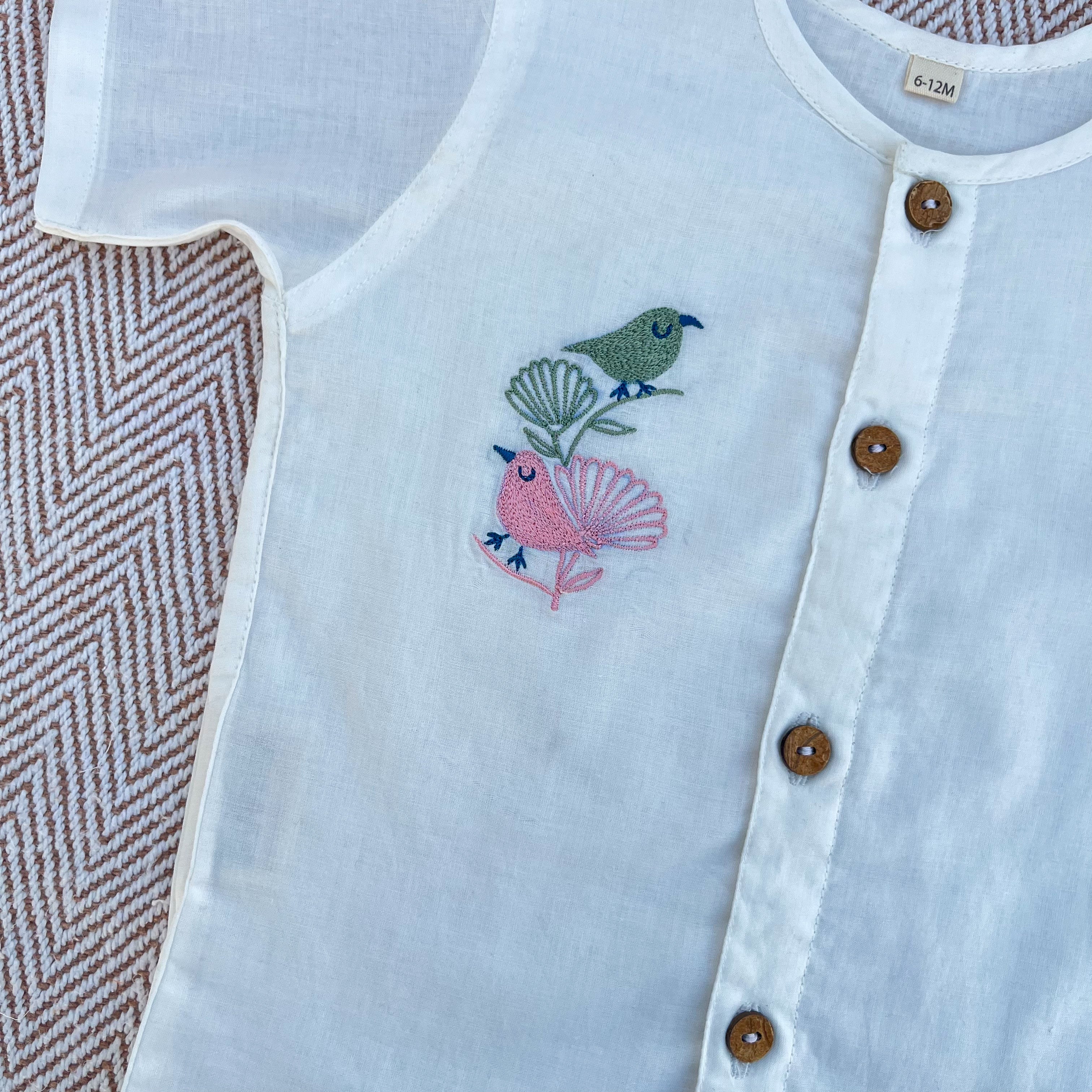 Organic Cotton Bird Jhabla Set