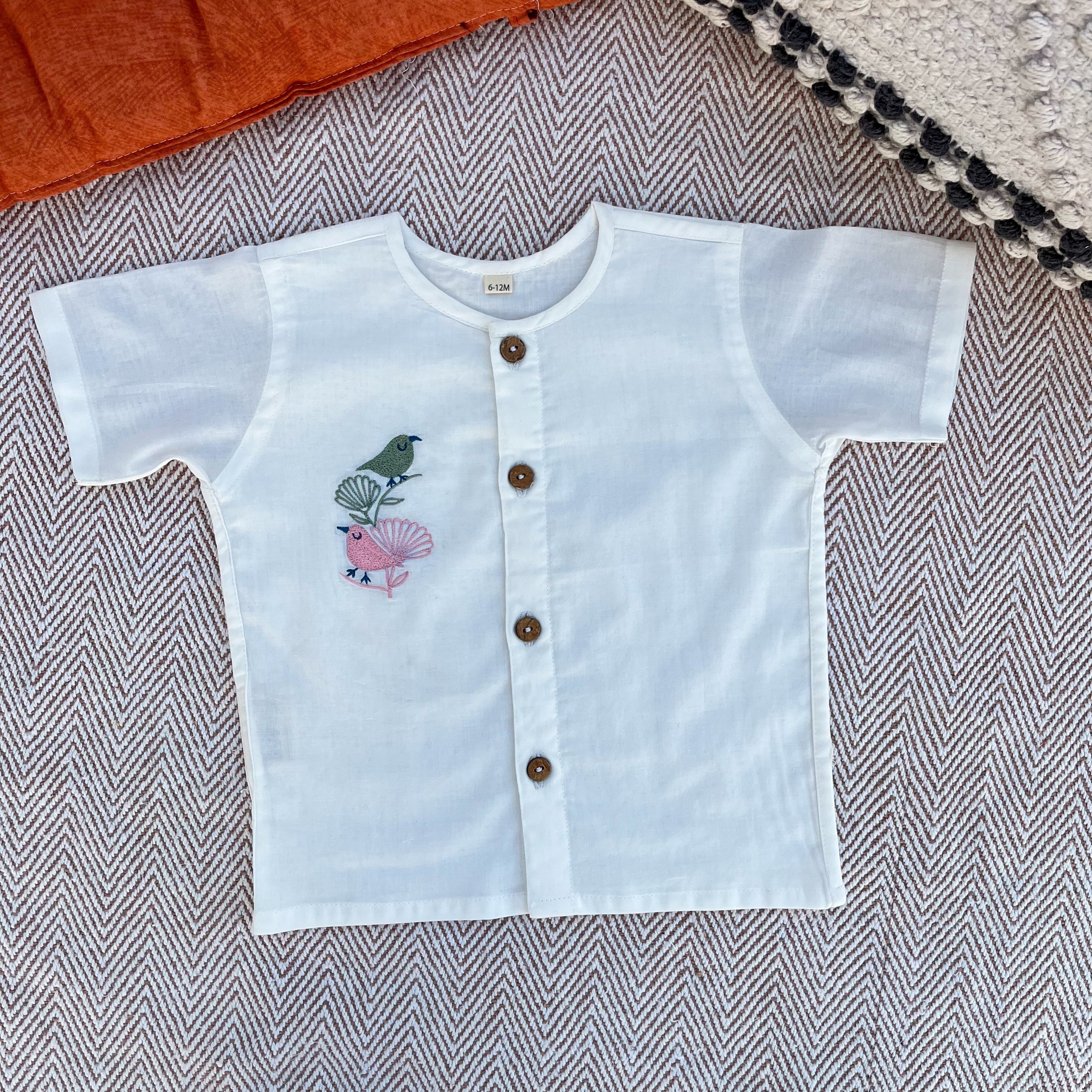 Organic Cotton Bird Jhabla Set
