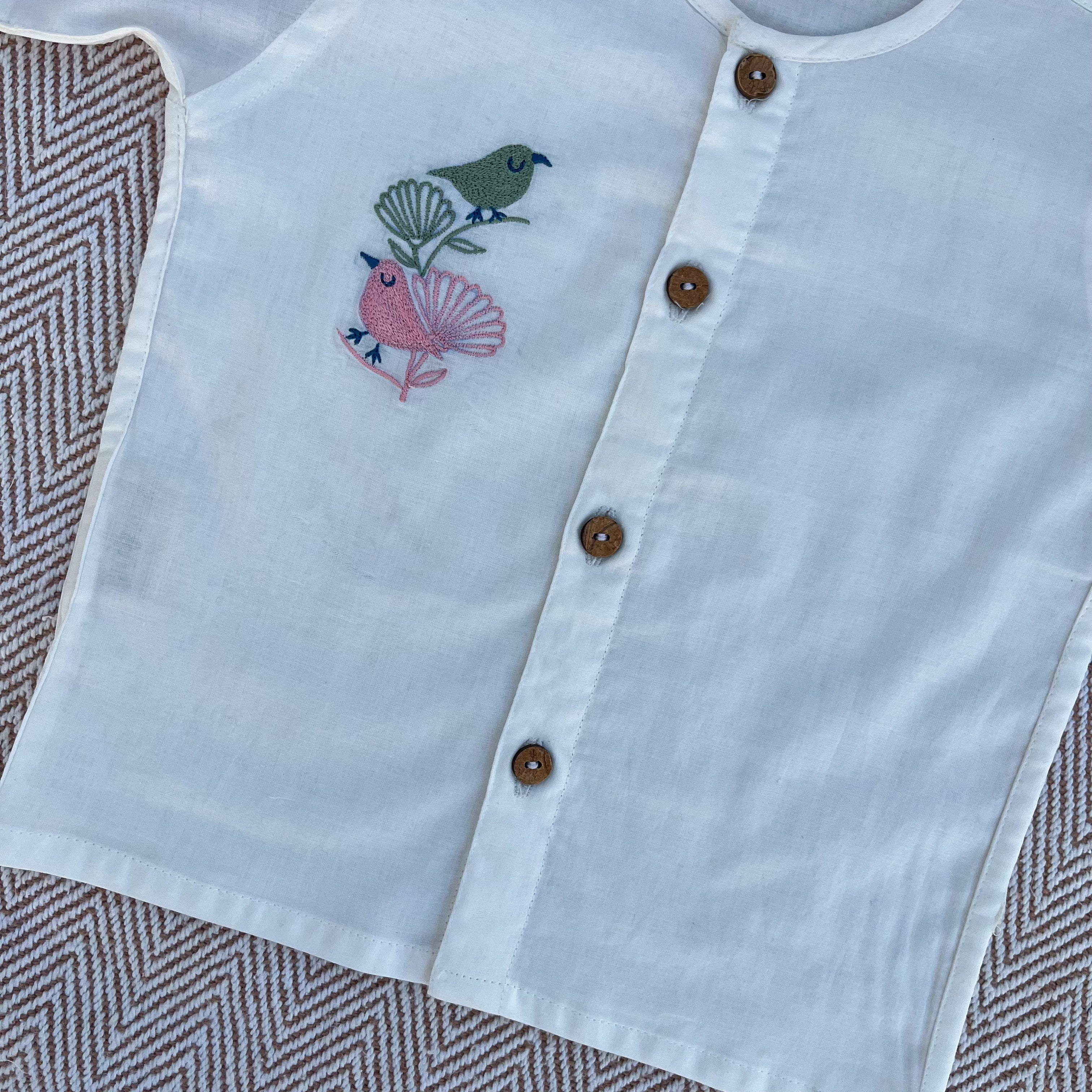 Organic Cotton Bird Jhabla Set