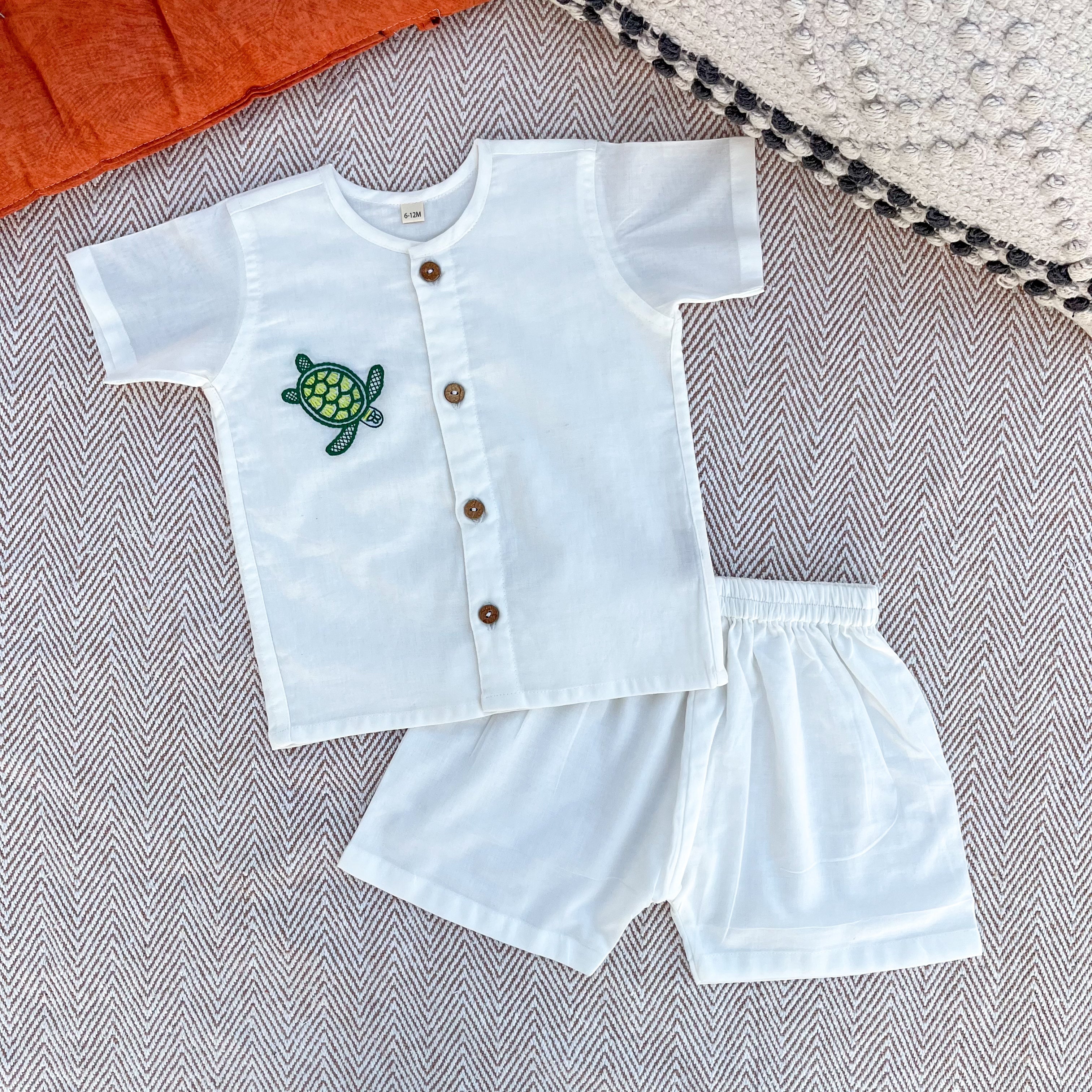 Organic Cotton Turtle Jhabla Set
