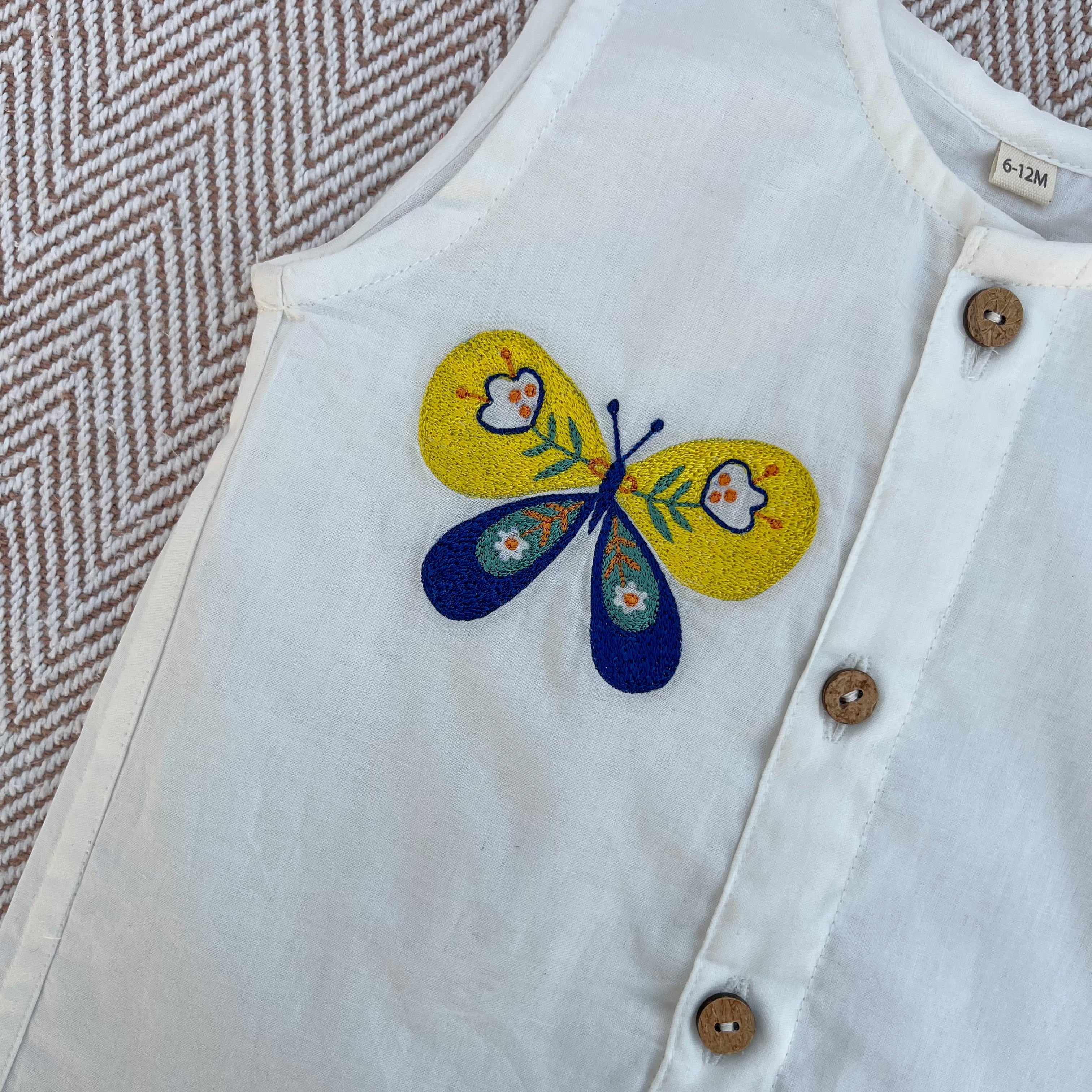 Organic Cotton Butterfly Jhabla Set
