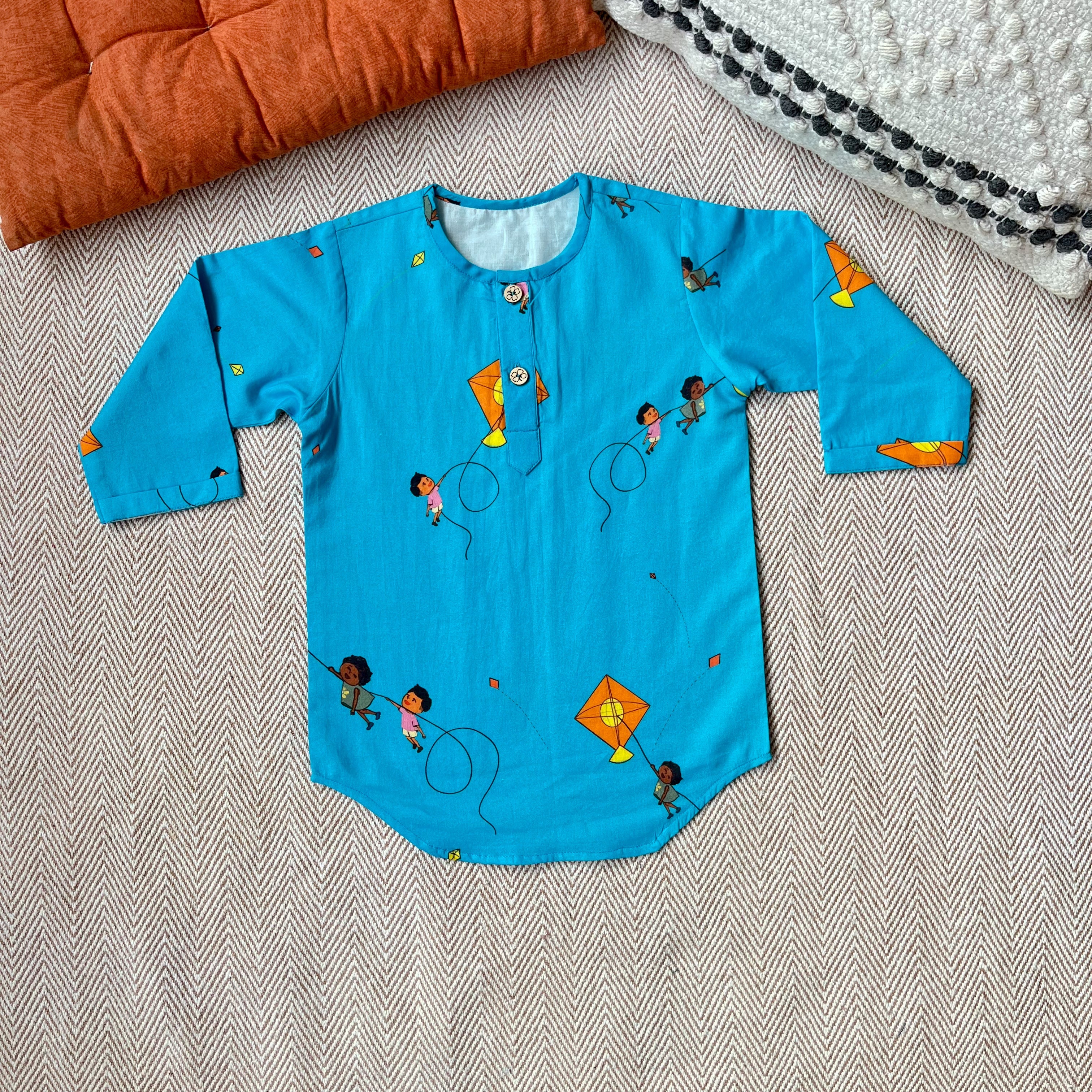 Kites in the Sky - Organic Cotton Unisex Kurta Set