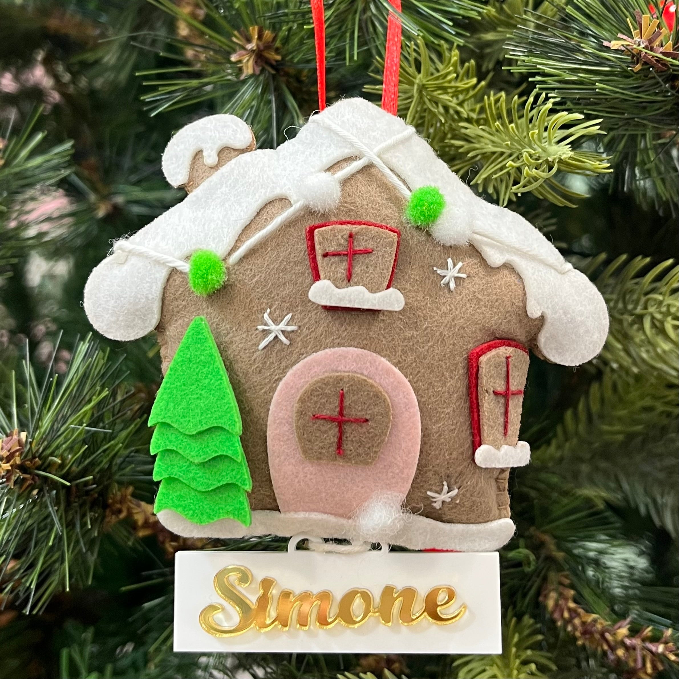 Gingerbread House Felt Ornament