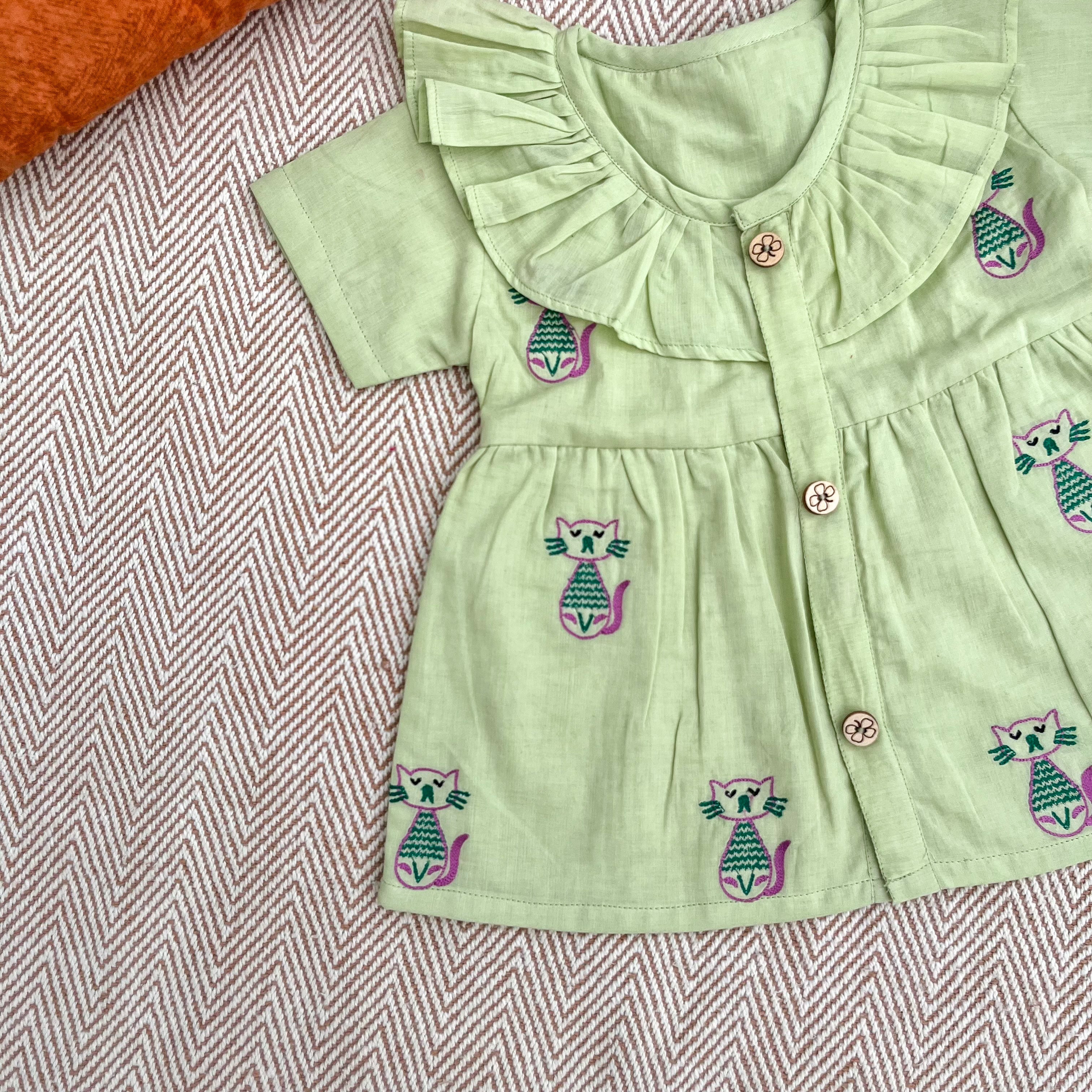 Organic Cotton Frock| Infants and Toddlers| Cat