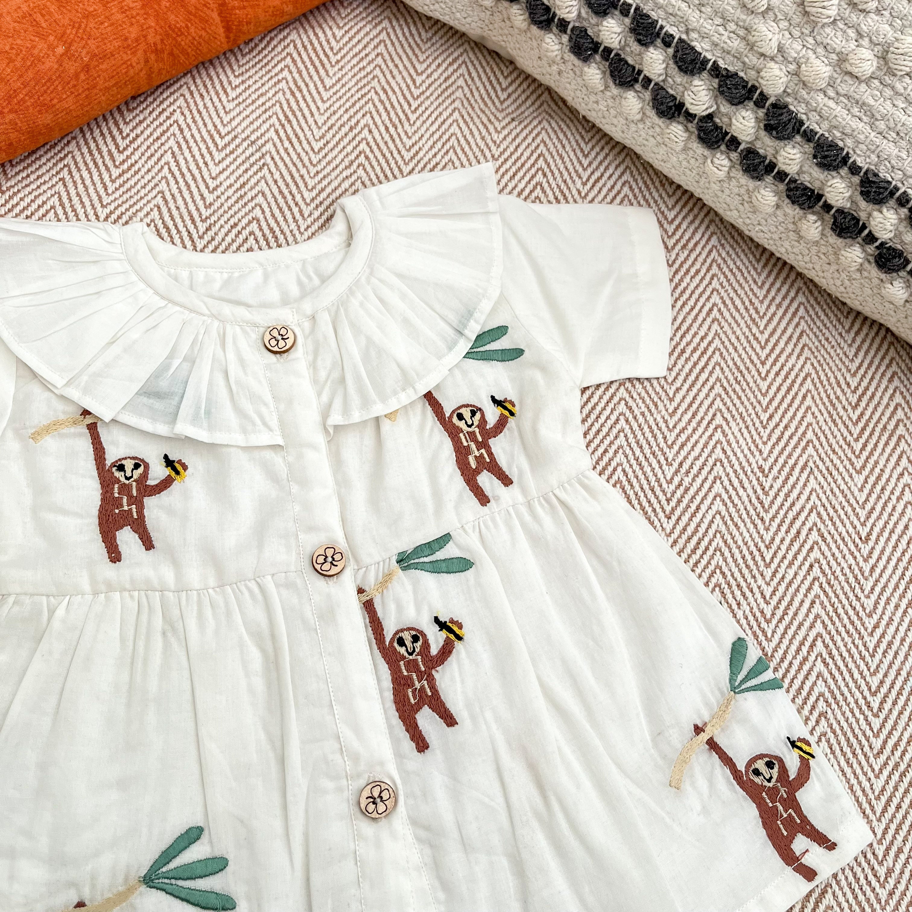 Organic Cotton Frock| Infants and Toddlers| Monkey