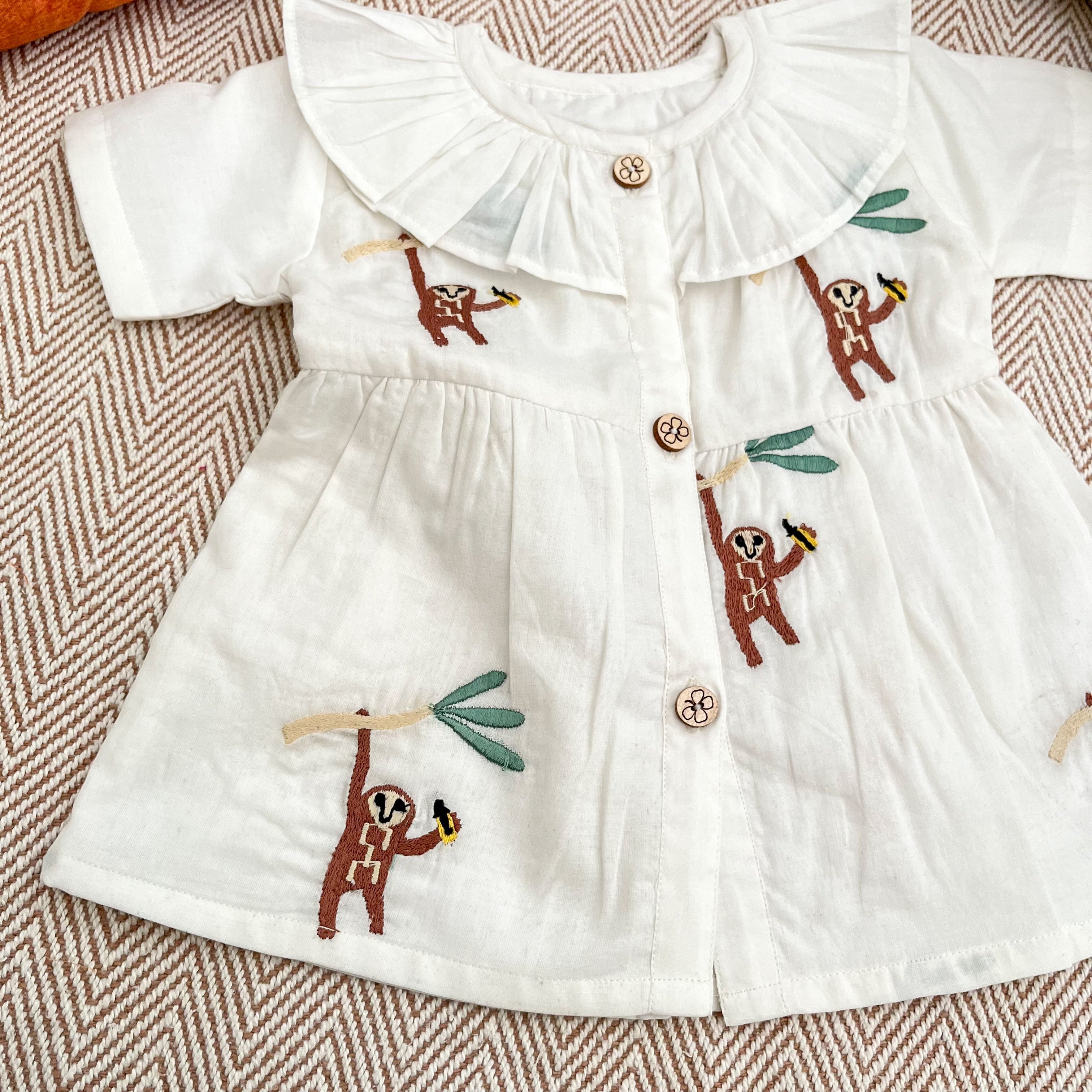 Organic Cotton Frock| Infants and Toddlers| Monkey