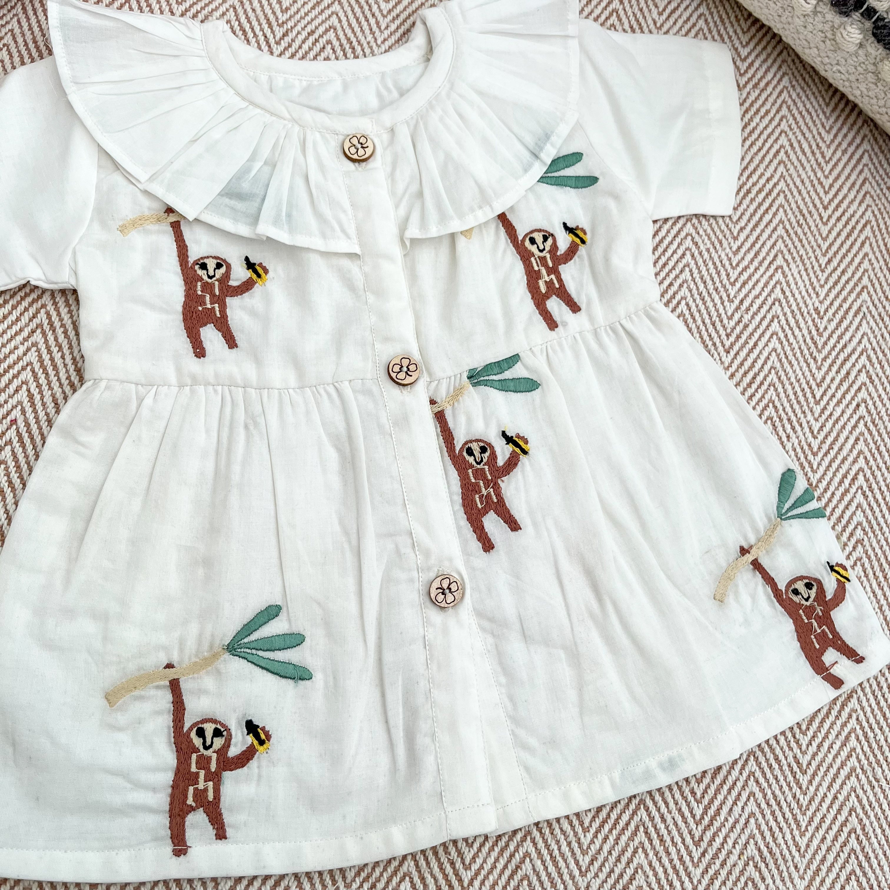 Organic Cotton Frock| Infants and Toddlers| Monkey