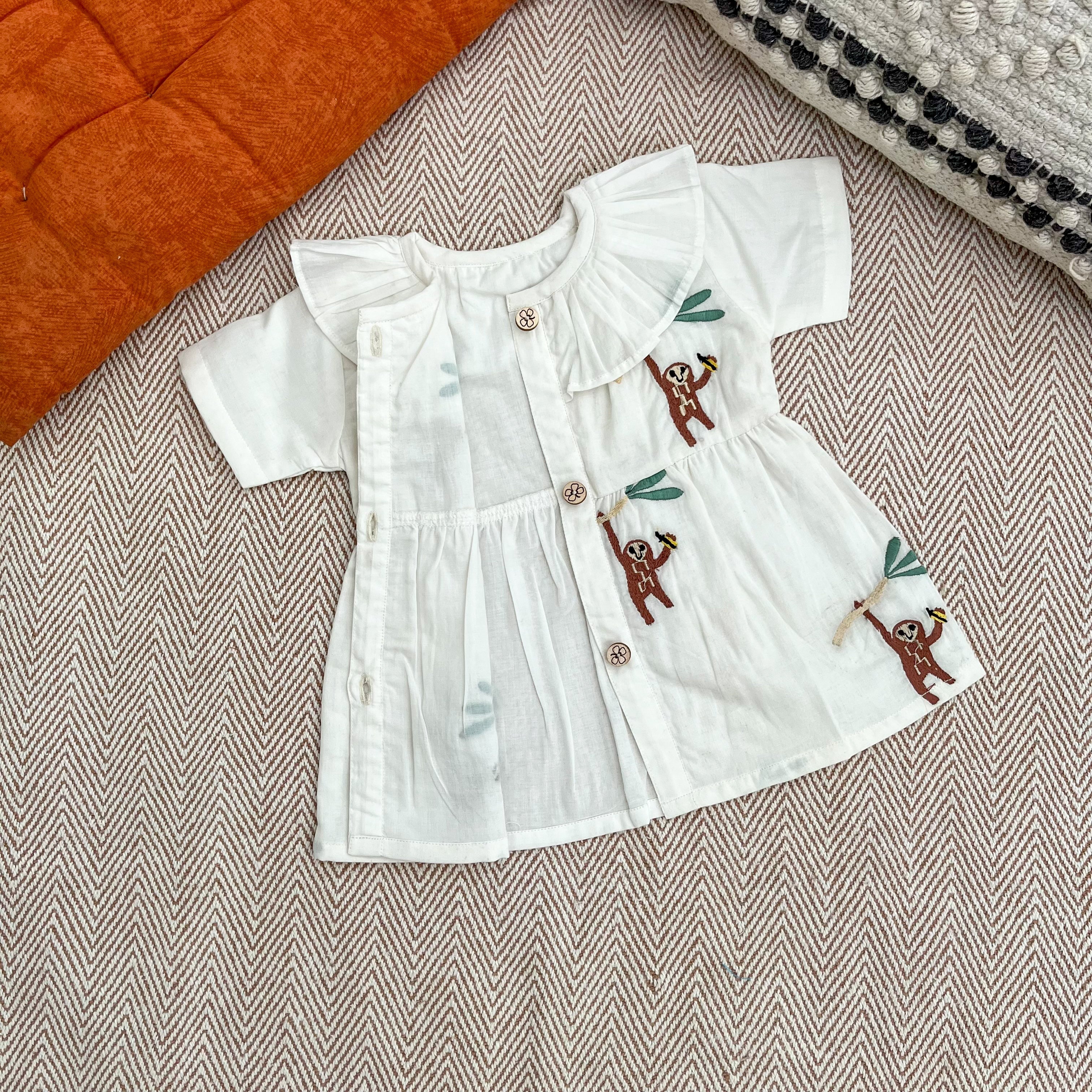 Organic Cotton Frock| Infants and Toddlers| Monkey