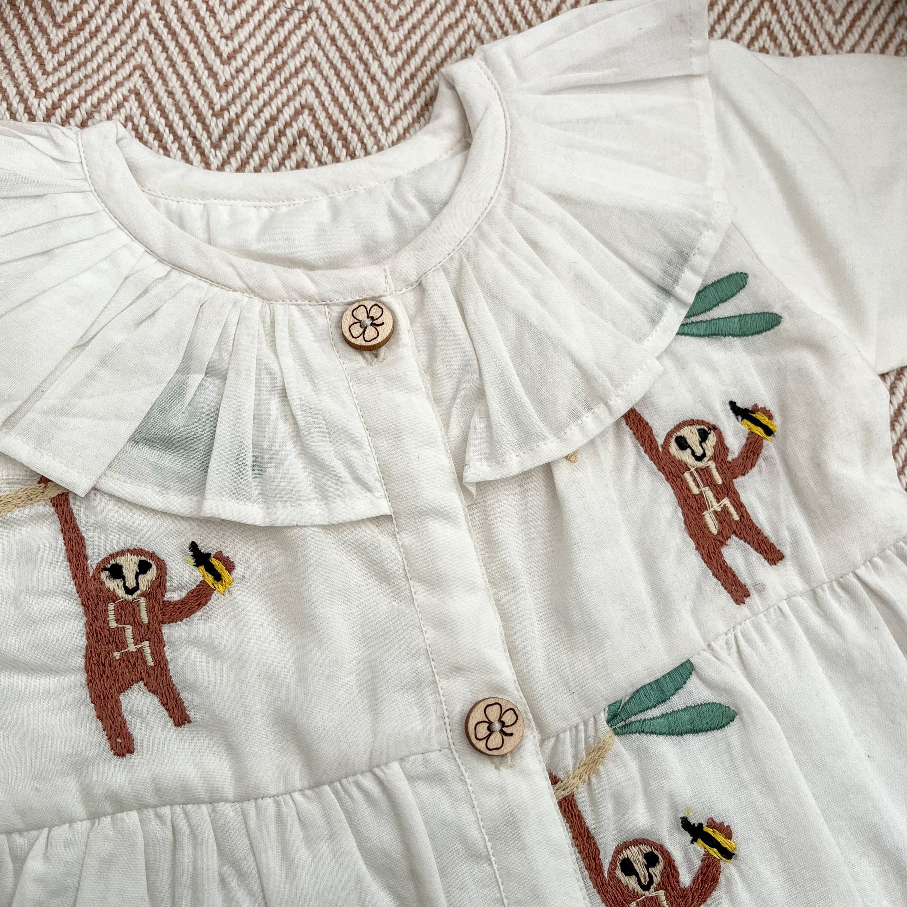 Organic Cotton Frock| Infants and Toddlers| Monkey