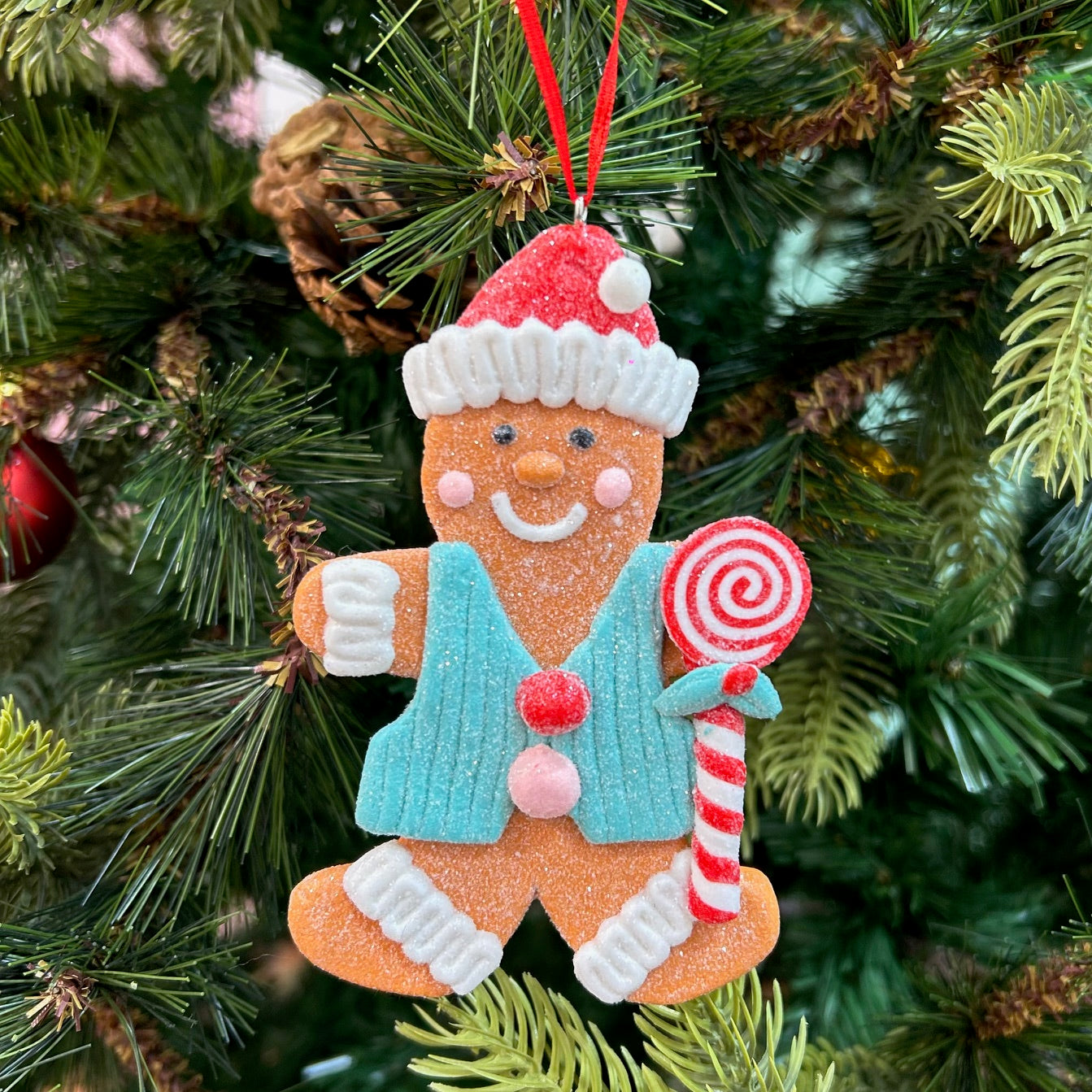 Glitter Gingerbread Ornaments - Set of 2