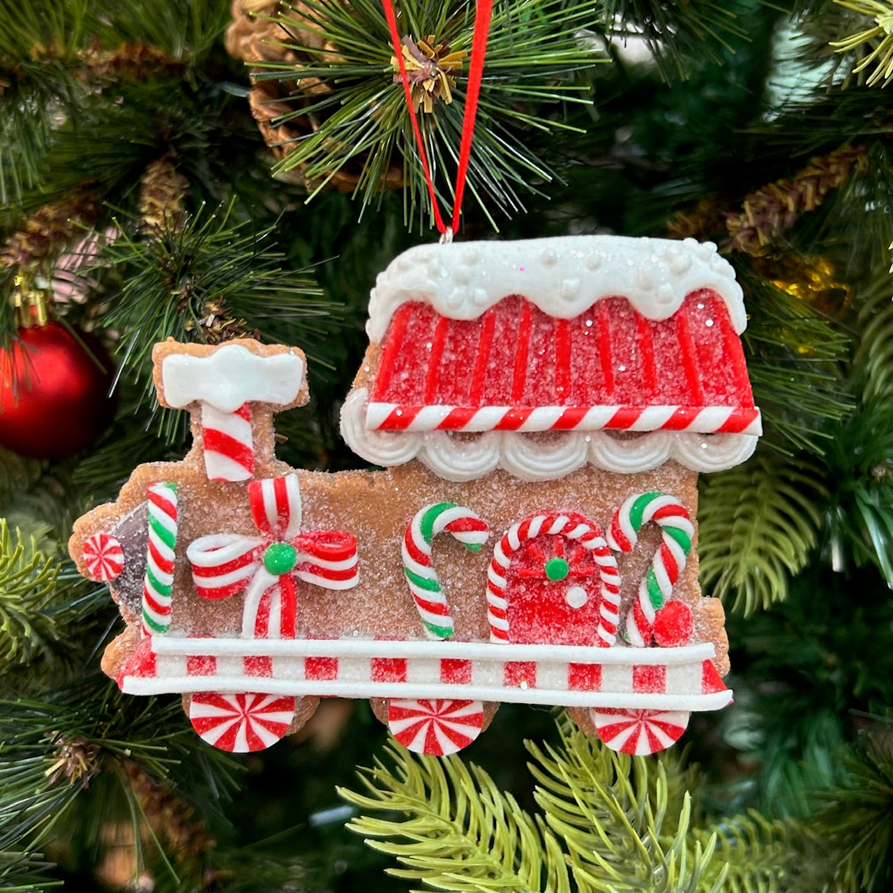 Gingerbread Engine CandyLand Ornaments - Set of 2