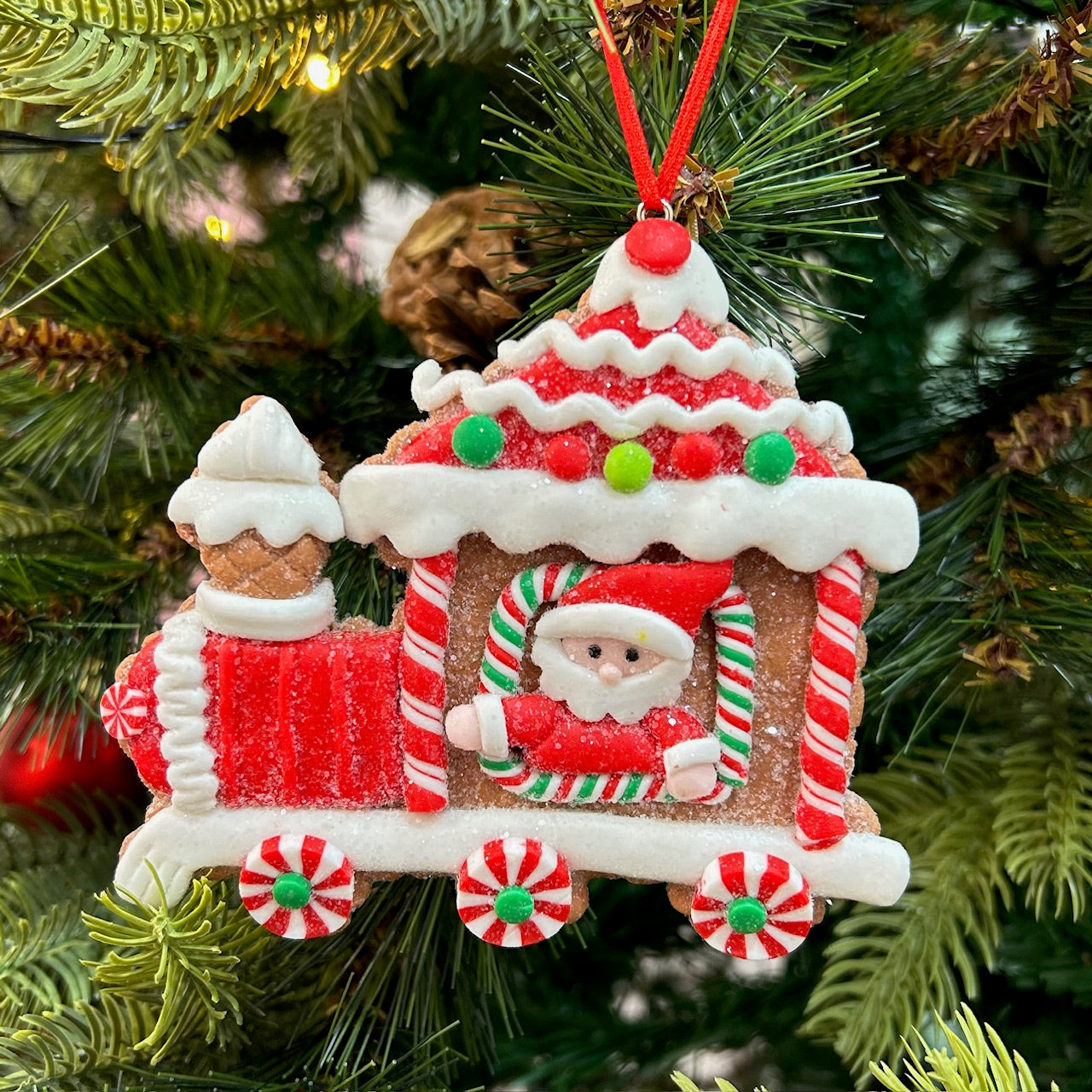 Gingerbread Engine CandyLand Ornaments - Set of 2