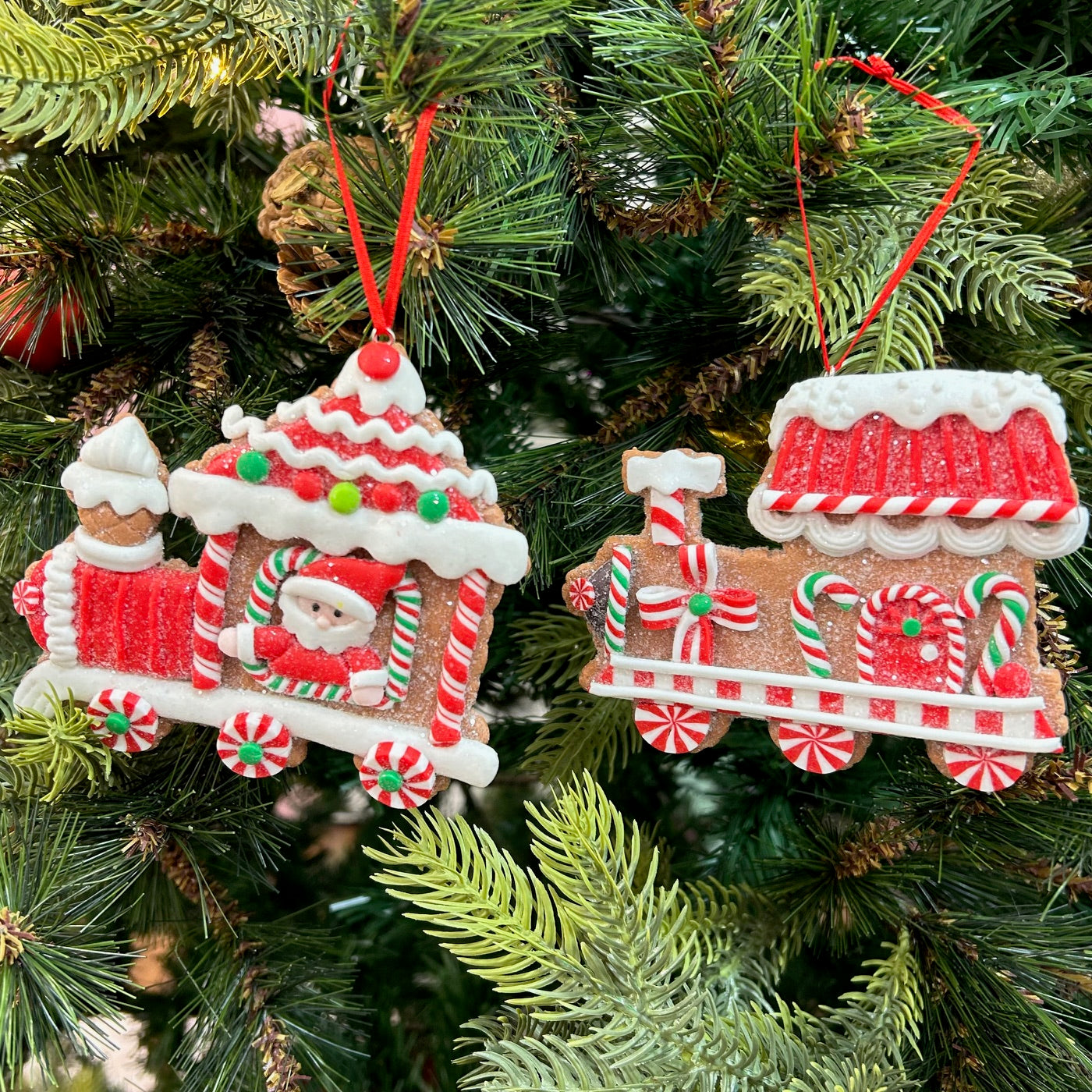 Gingerbread Engine CandyLand Ornaments - Set of 2