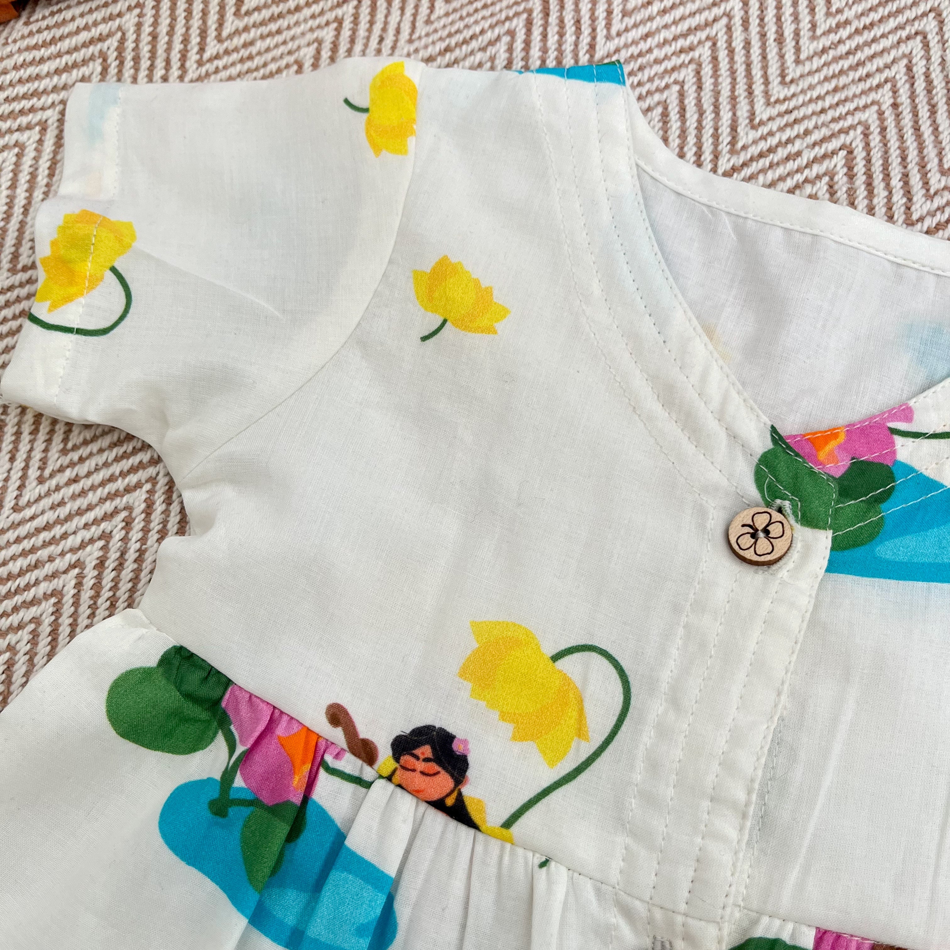 Organic Cotton Frock| Infants and Toddlers| Goddess Saraswati