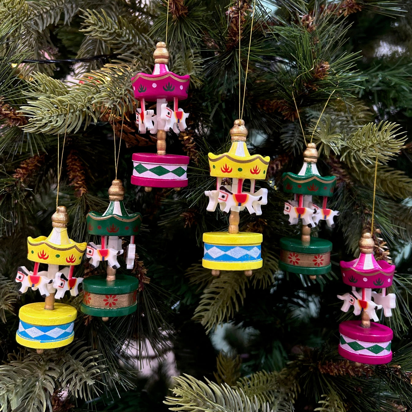 Whirlwind Wonder Carousel Ornaments - Set of 6