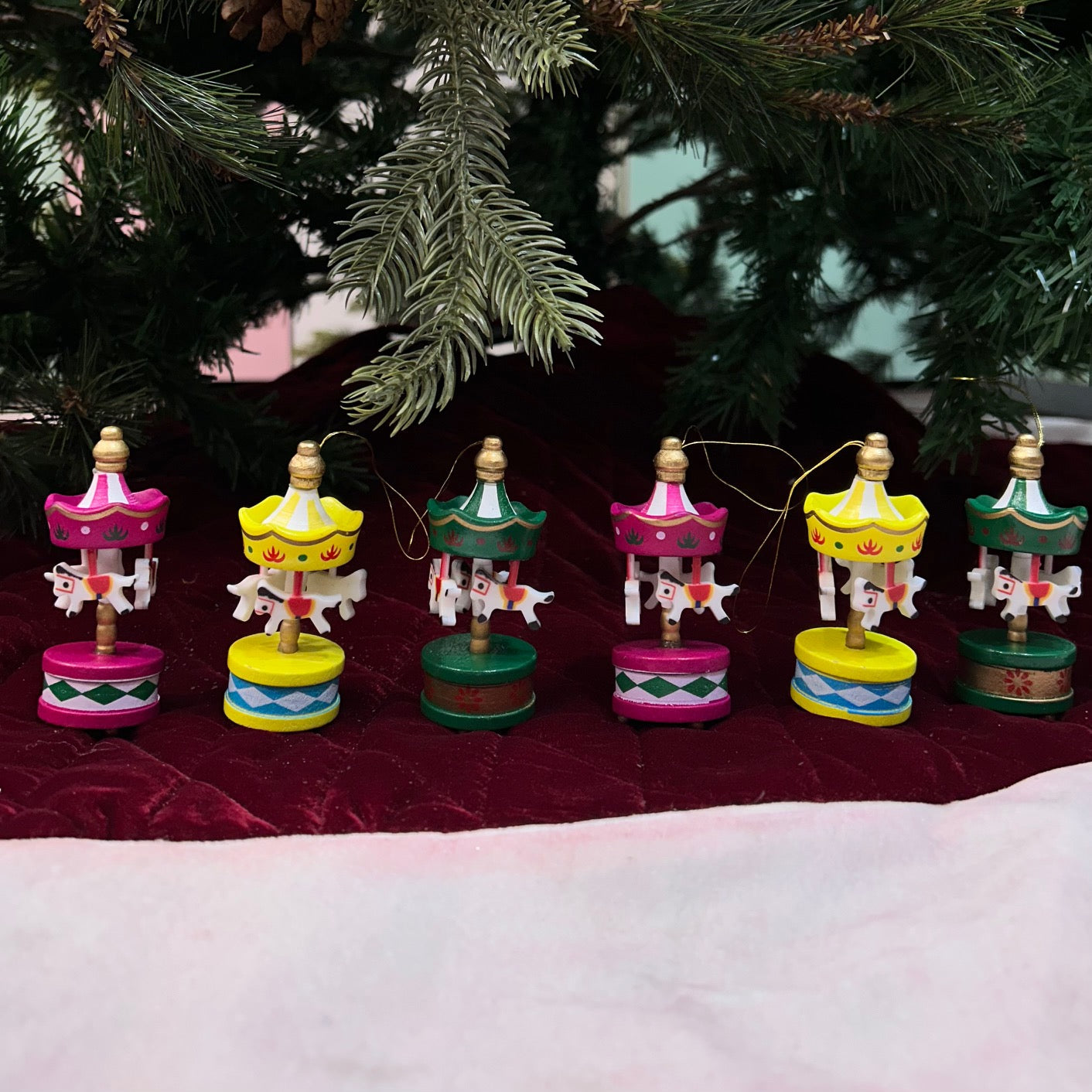 Whirlwind Wonder Carousel Ornaments - Set of 6