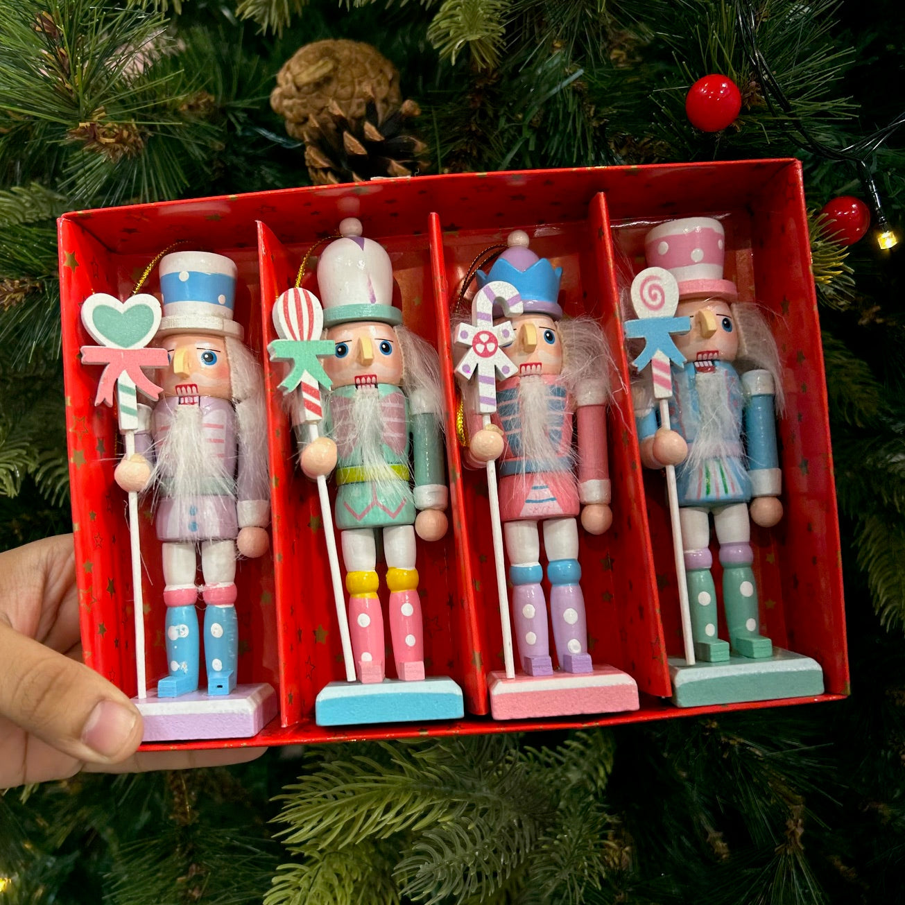 Blushy Nutcracker Ornaments - Set of 4